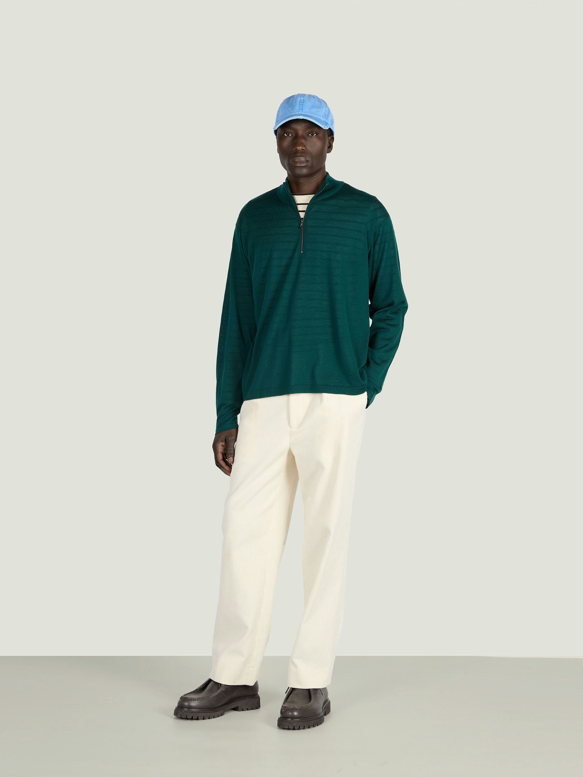 JOHN SMEDLEY ニットポロ Lサイズ JS by John Smedley - Extra Fine Merino Wool Quarter Zip Jumper