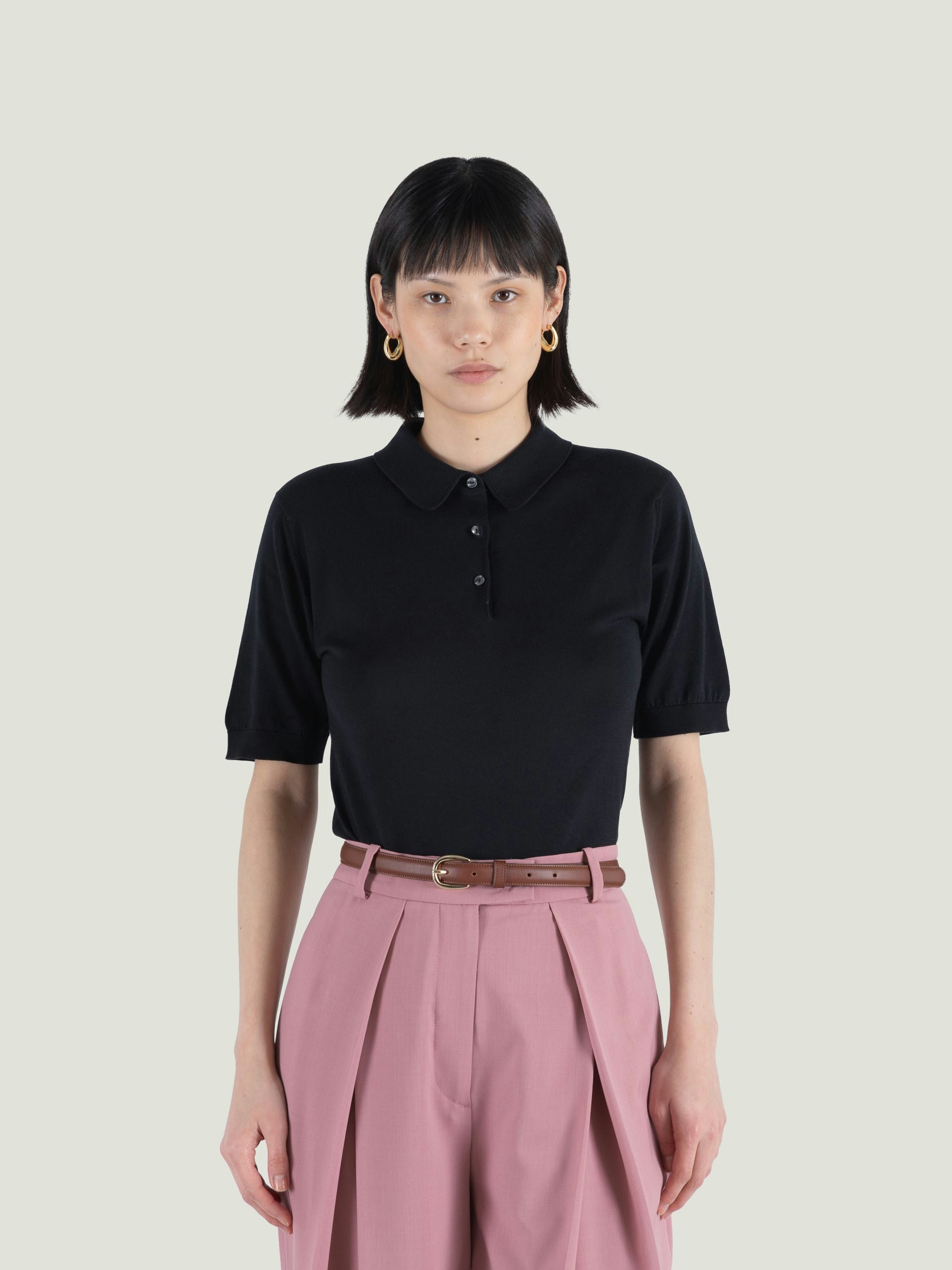 Jill - John Smedley's Sea Island Cotton Polo Shirt | John Smedley
