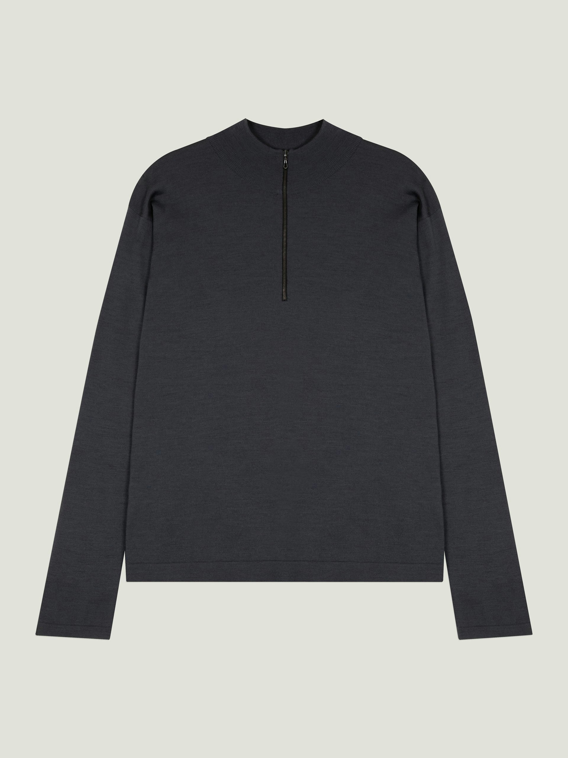 JS by John Smedley - Extra Fine Merino Wool Quarter Zip Jumper