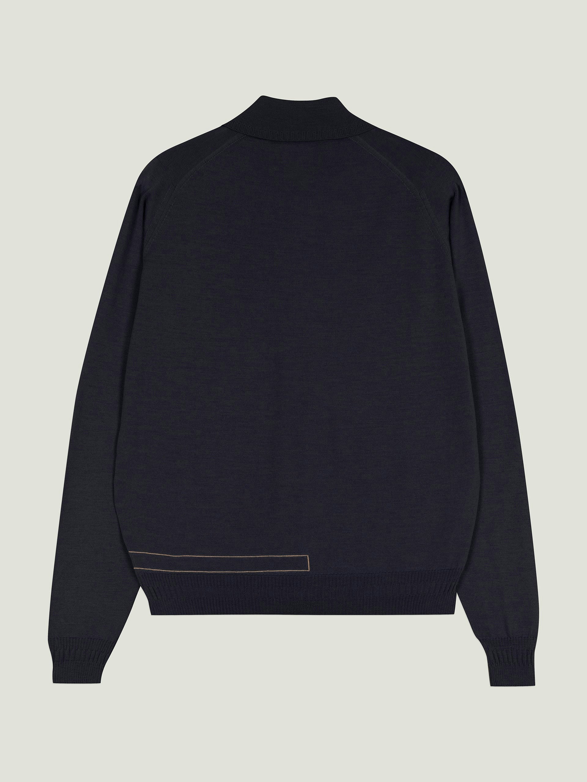 Bill Nighy Long Sleeve Polo Shirt | John Smedley