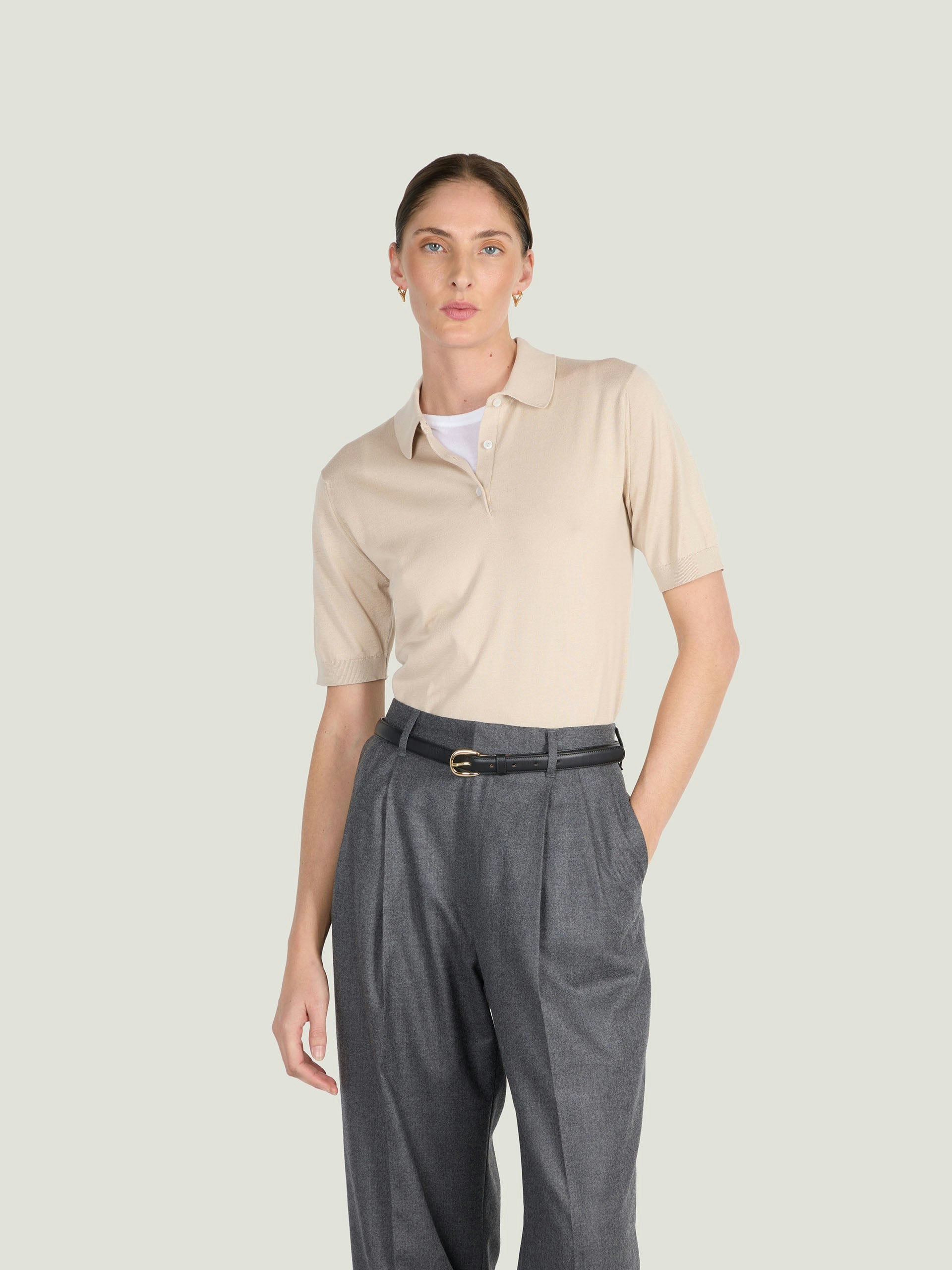 Jill - John Smedley's Sea Island Cotton Polo Shirt | John Smedley