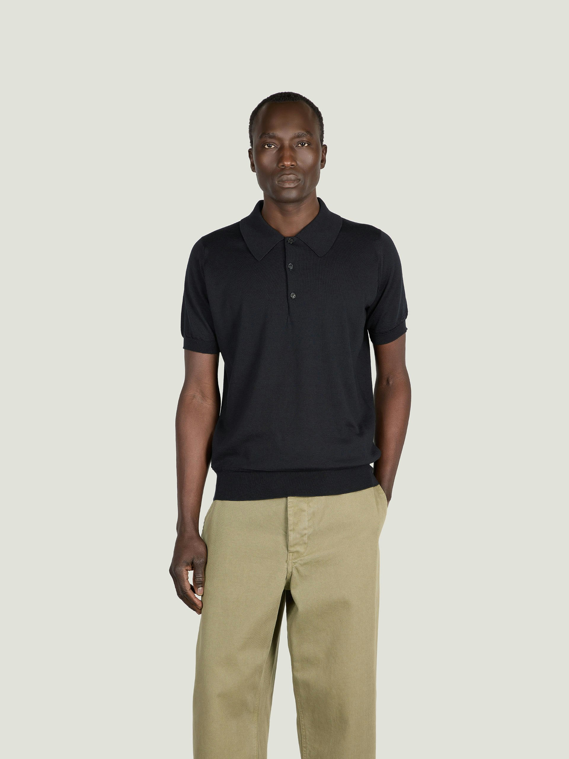 トップス JOHN SMEDLEY WATERLOO SHIRT STD COLL SS Monroe - John Smedley's Anglo Indian Gauze Polo Shirt | John Smedley