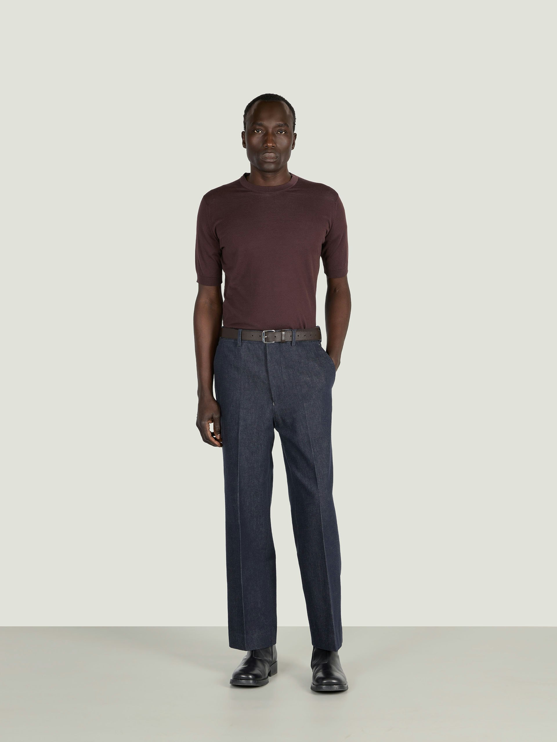 JOHN SMEDLEY CISIS SHIRT FC SS M ルビー Kempton - John Smedley's Sea Island Cotton T-Shirt | John Smedley