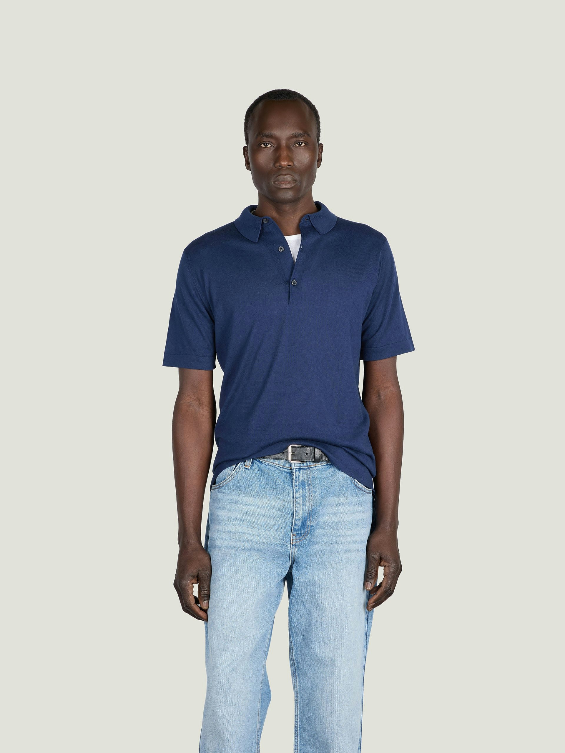 Mycroft - John Smedley's Sea Island Cotton Polo Shirt | John Smedley
