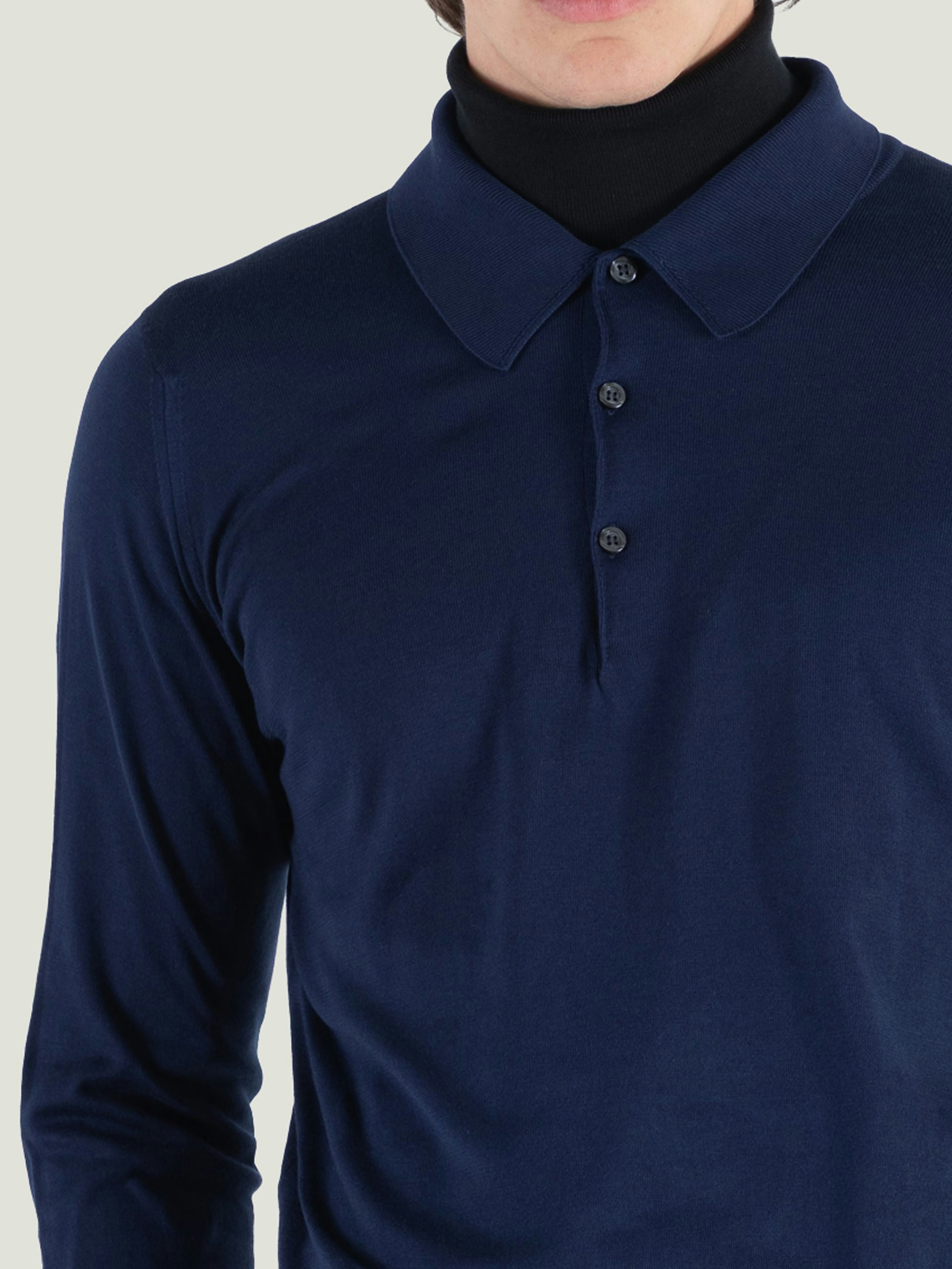 JOHN SMEDLEY Finchley Long-sleeve Polo ④ Finchley - John Smedley's Sea Island Cotton Polo Shirt | John Smedley