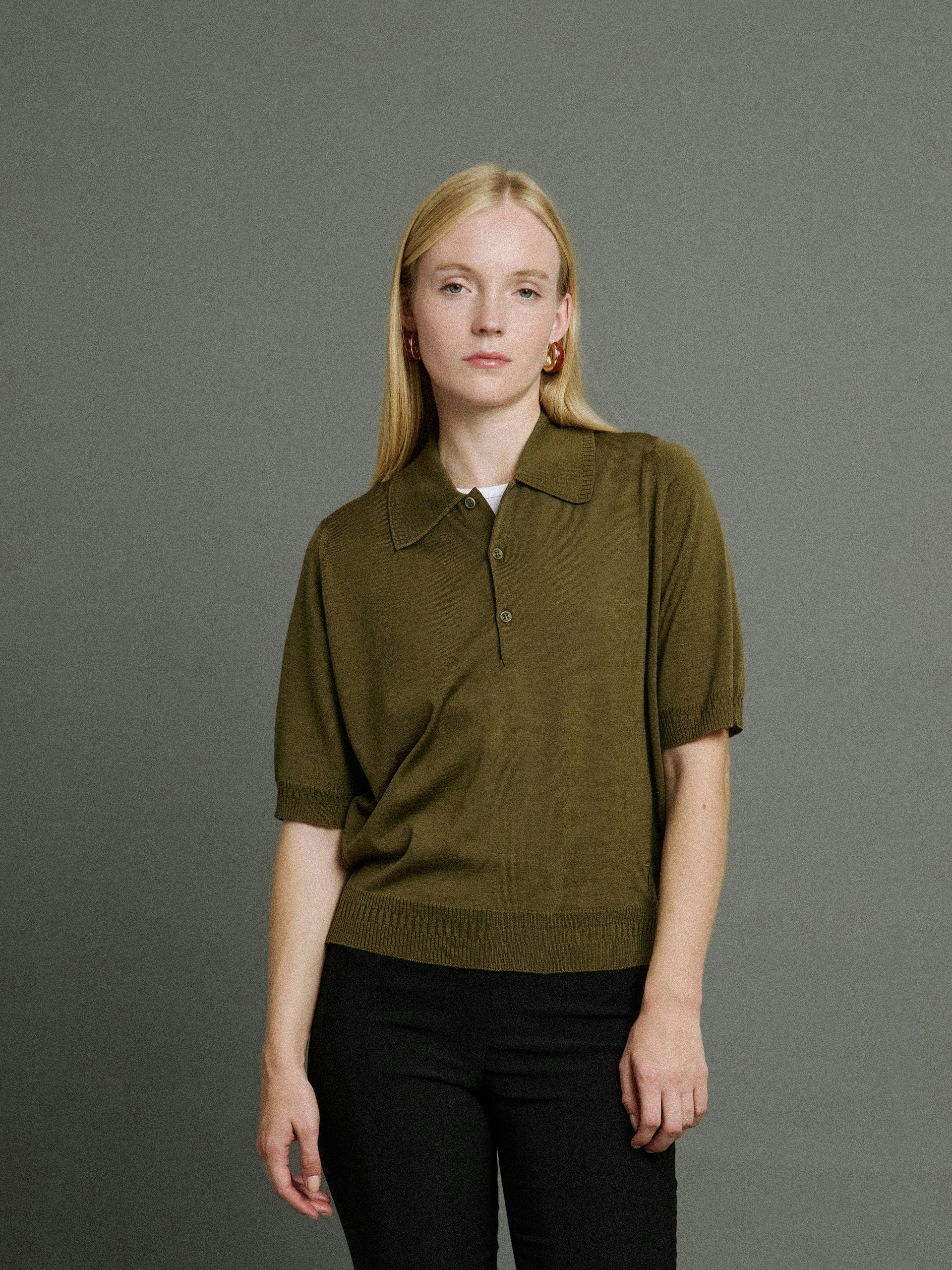 Bill Nighy Short Sleeve Polo Shirt | John Smedley