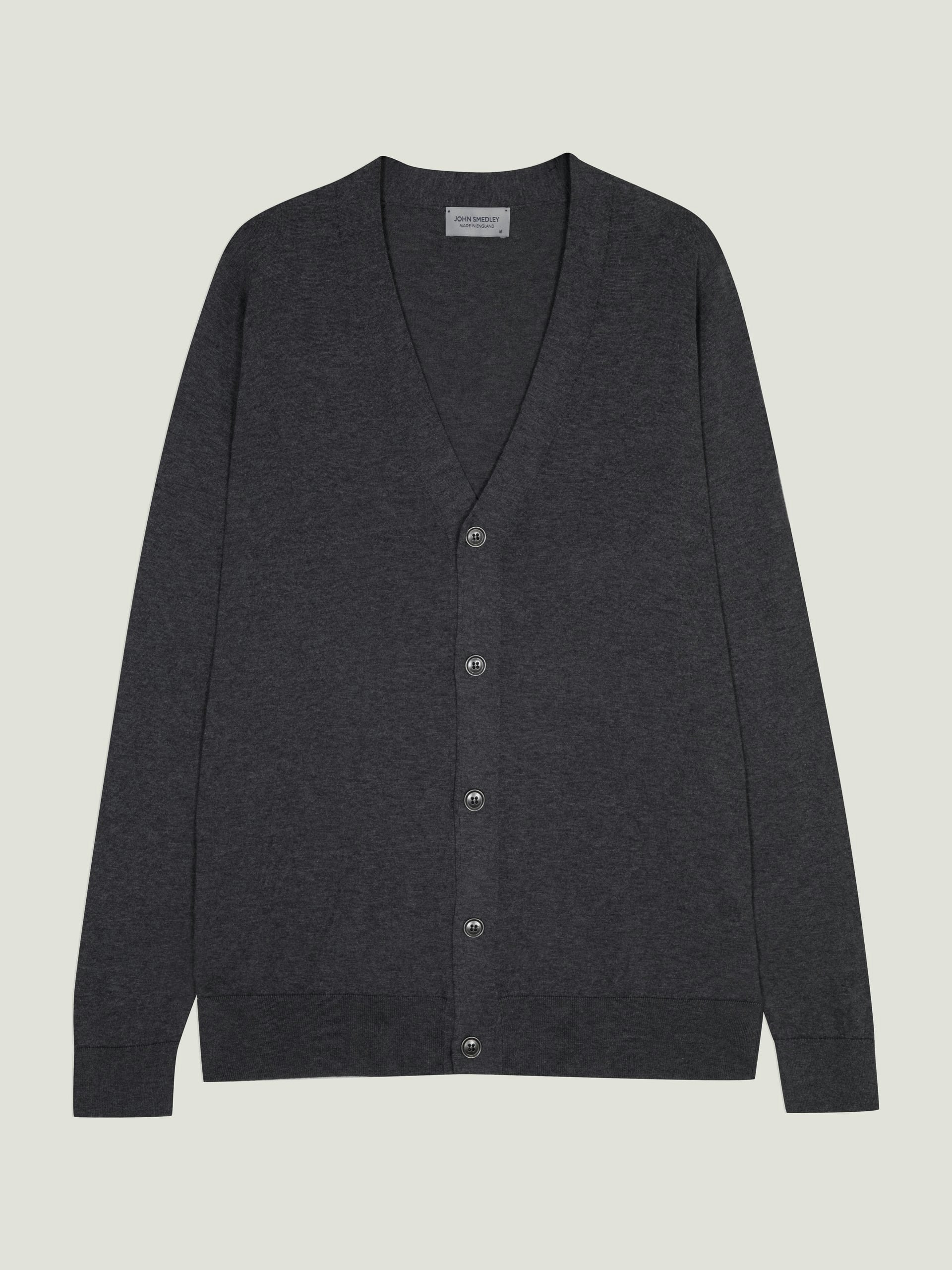 JOHN SMEDLEY｜30G Cotton Cardigan（Gray・L） Bernard - John Smedley's Sea Island Cotton Cardigan | John Smedley