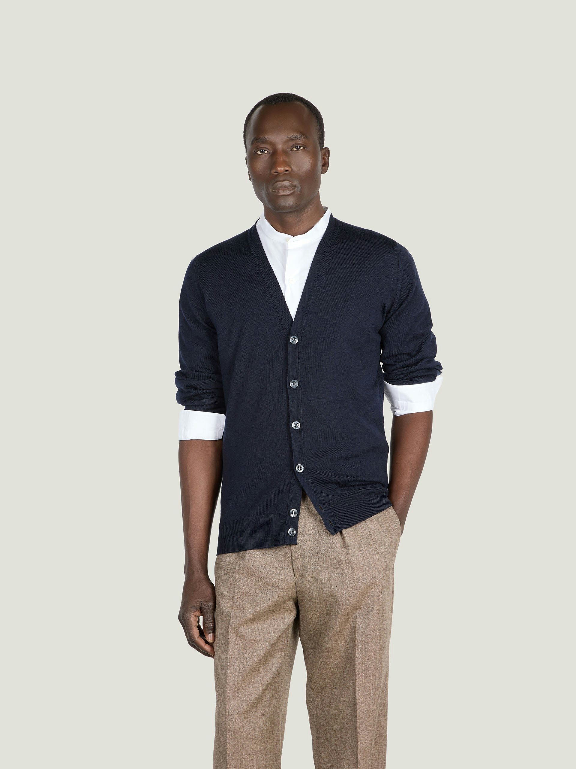 Burley - Extra Fine Merino Wool Cardigan | John Smedley