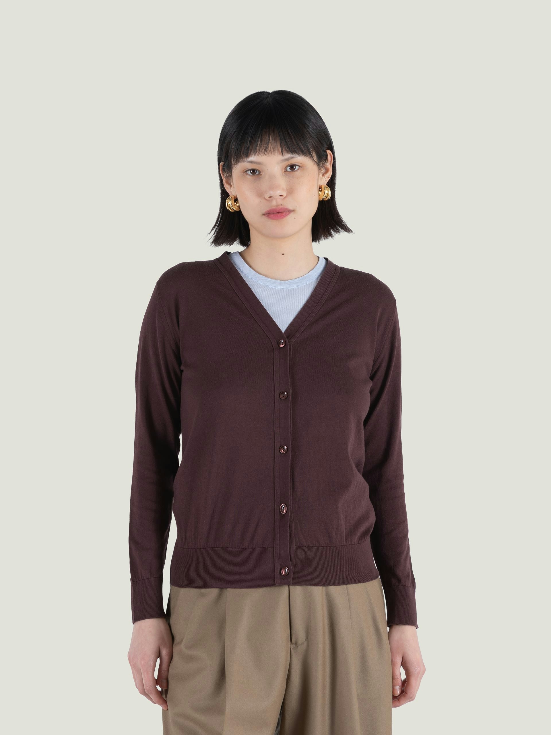 Yasmin - John Smedley's Sea Island Cotton Cardigan | John Smedley