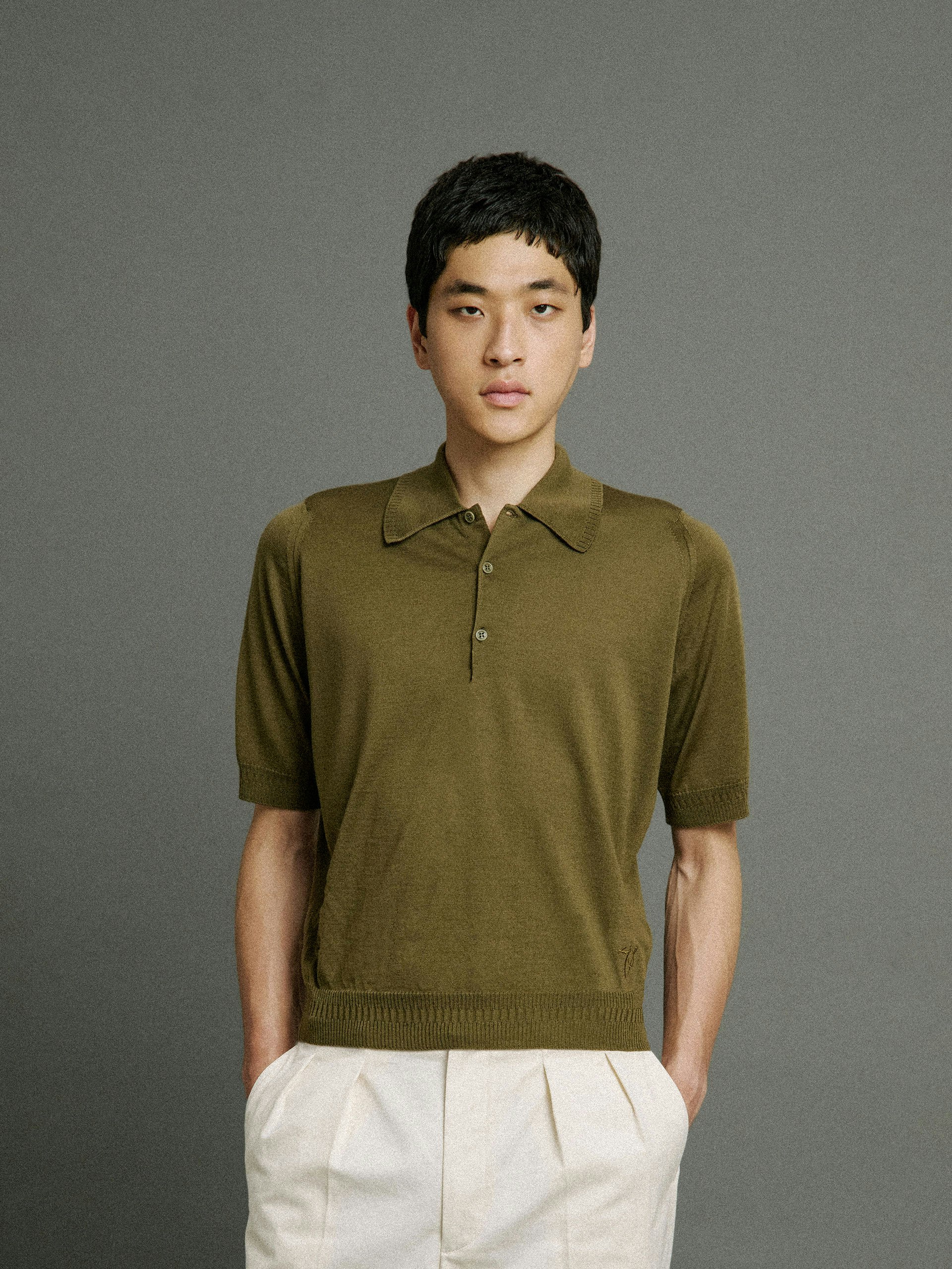 Bill Nighy Short Sleeve Polo Shirt | John Smedley