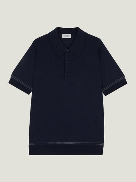 Monroe - John Smedley's Anglo Indian Gauze Polo Shirt | John Smedley