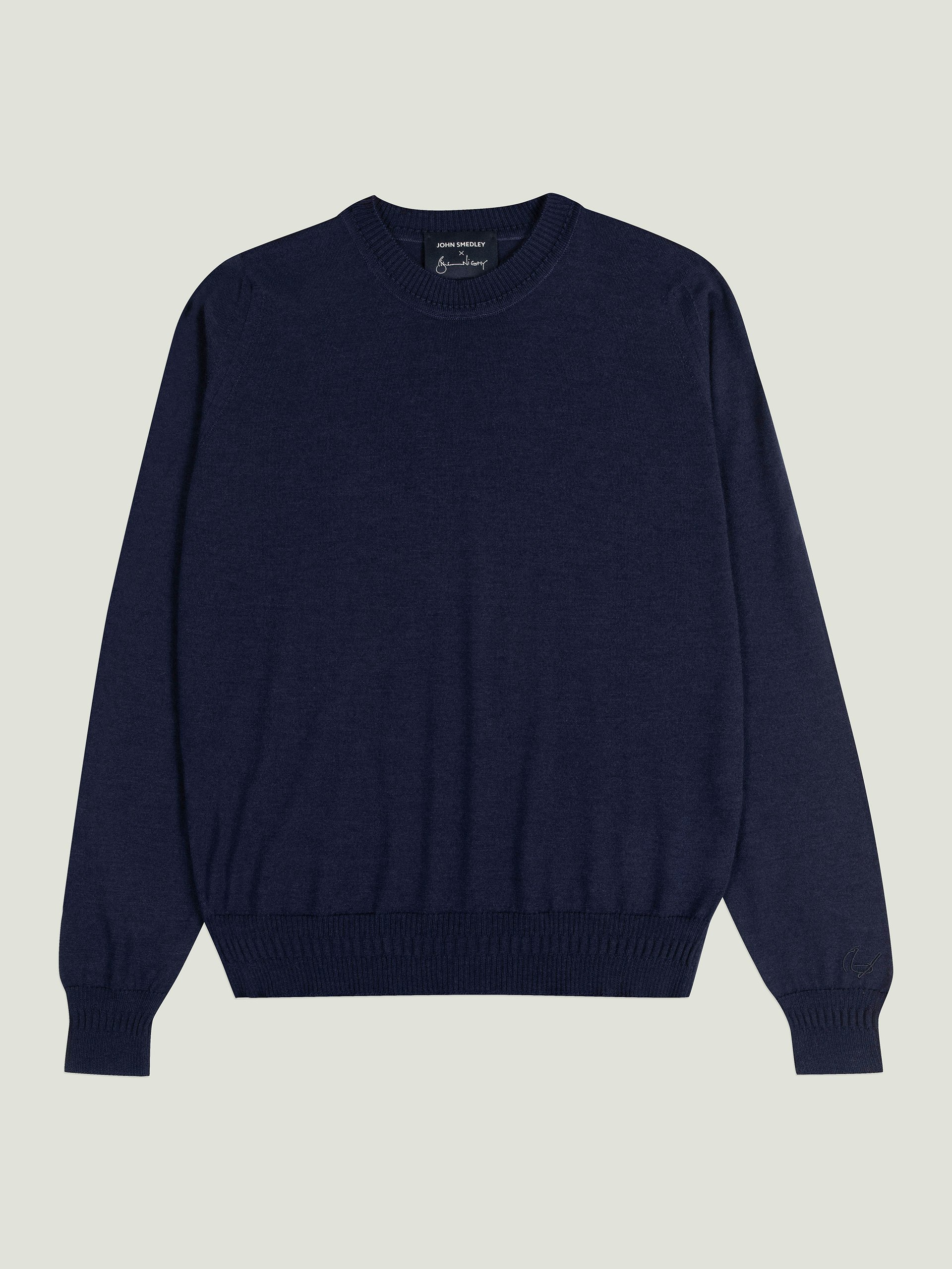 Bill Nighy Silk Cashmere Round Neck Jumper | John Smedley