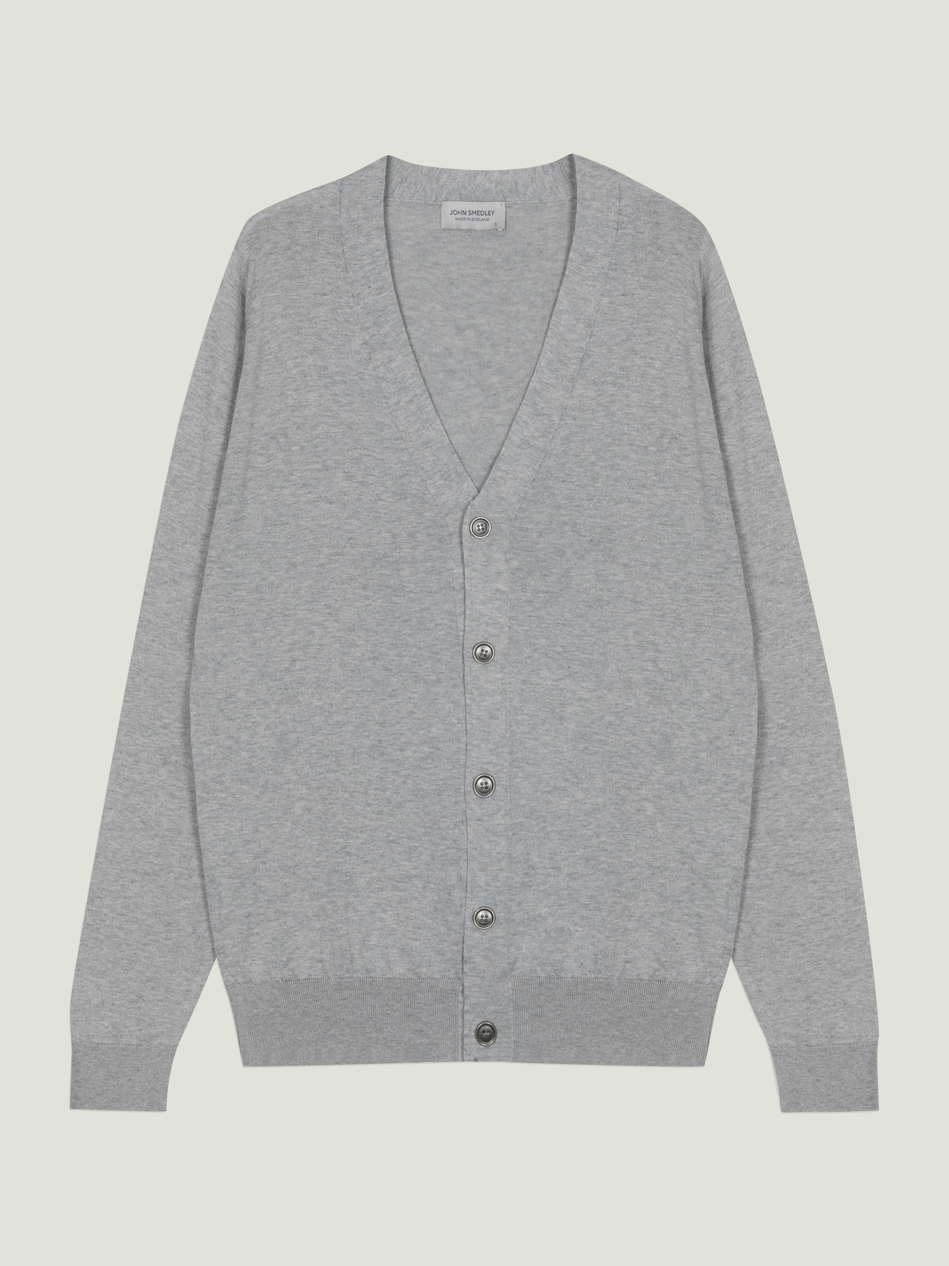 JOHN SMEDLEY｜30G Cotton Cardigan（Gray・L） Bernard - John Smedley's Sea Island Cotton Cardigan | John Smedley
