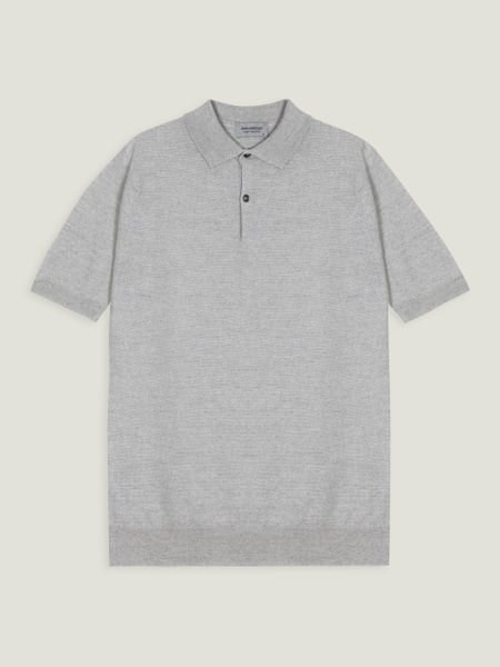 【未使用】JOHN SMEDLEY SKIPPER KNIT POLO L 14.Singular - Extra Fine Merino Wool Polo Shirt | John Smedley