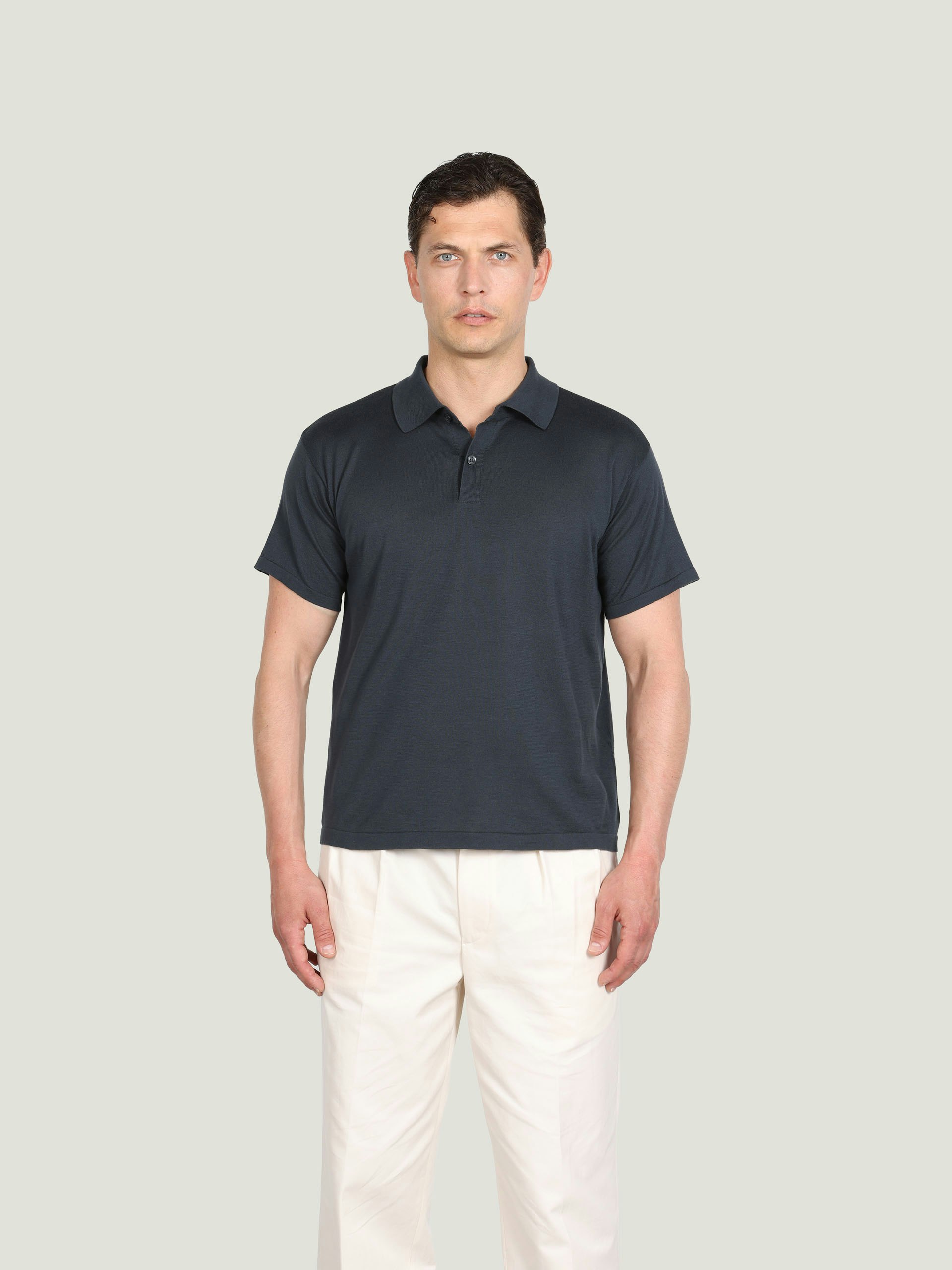 JS x John Smedley - Sea Island Cotton Polo Shirt | John Smedley