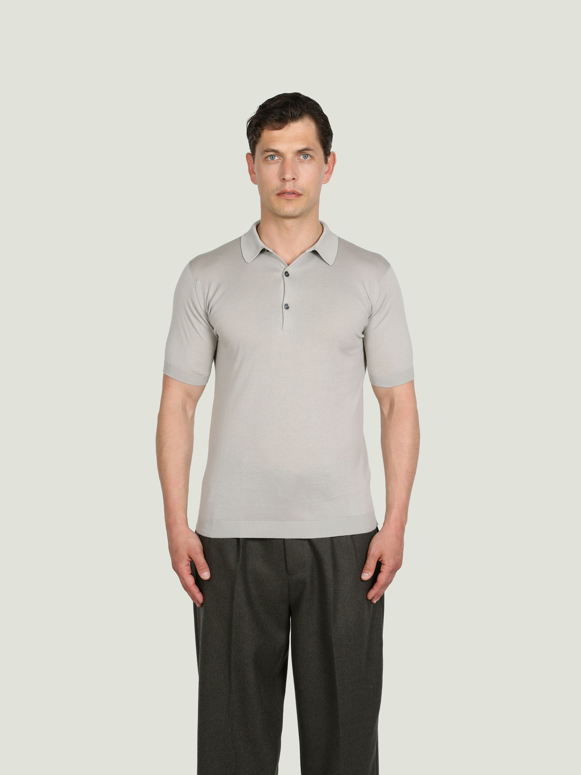 JOHN SMEDLEY SEA COTTON POLO エクリュ Adrian - John Smedley's Sea Island Cotton Polo Shirt | John Smedley