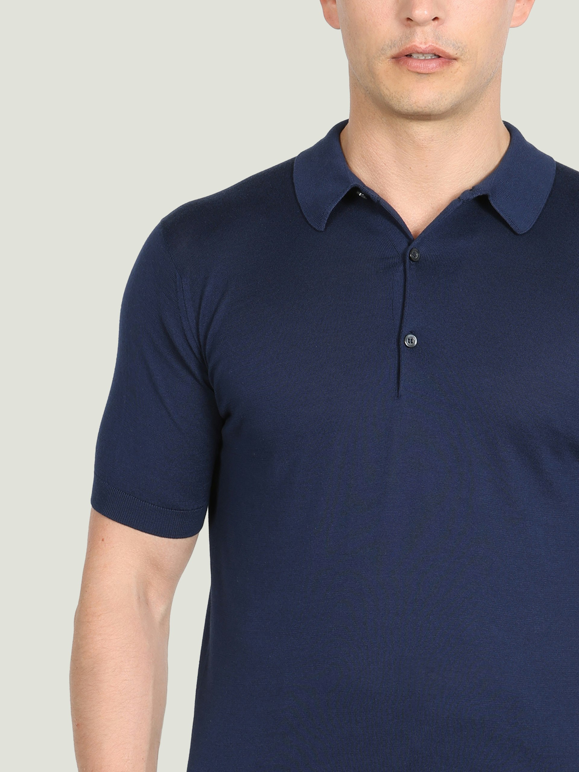 JOHN SMEDLEY STANDARD FIT ADRIAN ネイビー Adrian - John Smedley's Sea Island Cotton Polo Shirt | John Smedley