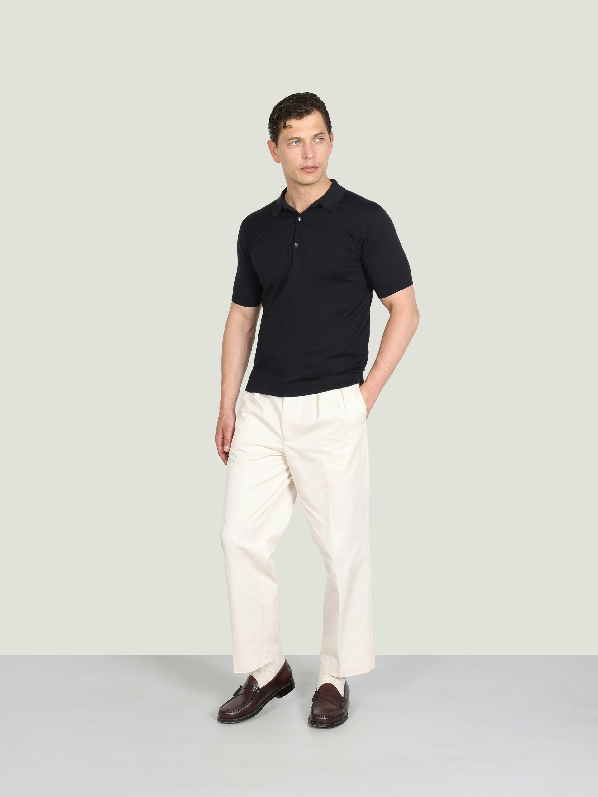 トップス Smedley Sea  Cotton fragment Cotton Knitwear | Luxury Cotton Layers | John Smedley