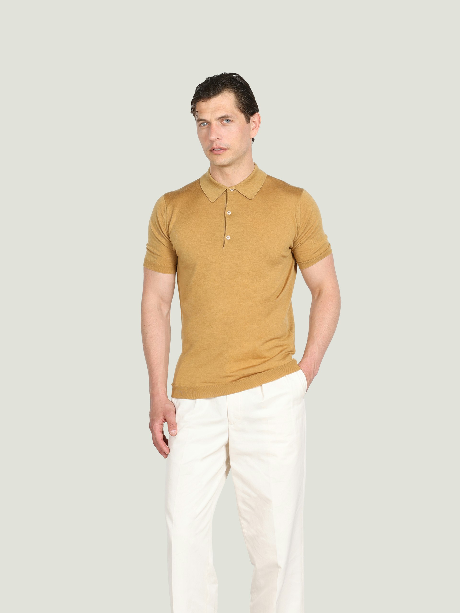 Macloud - Extra Fine Merino Wool Knitted Polo Shirt | John Smedley