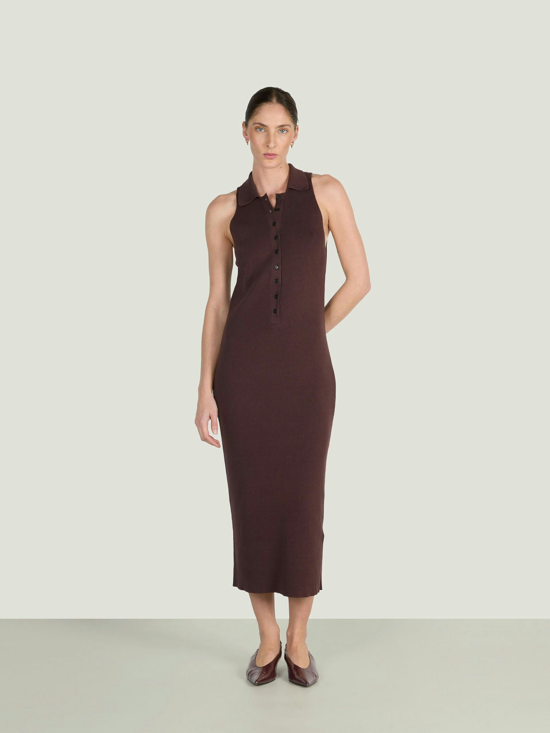 eden knit dress - John Smedley's Sea Island Cotton Green Gala Dress