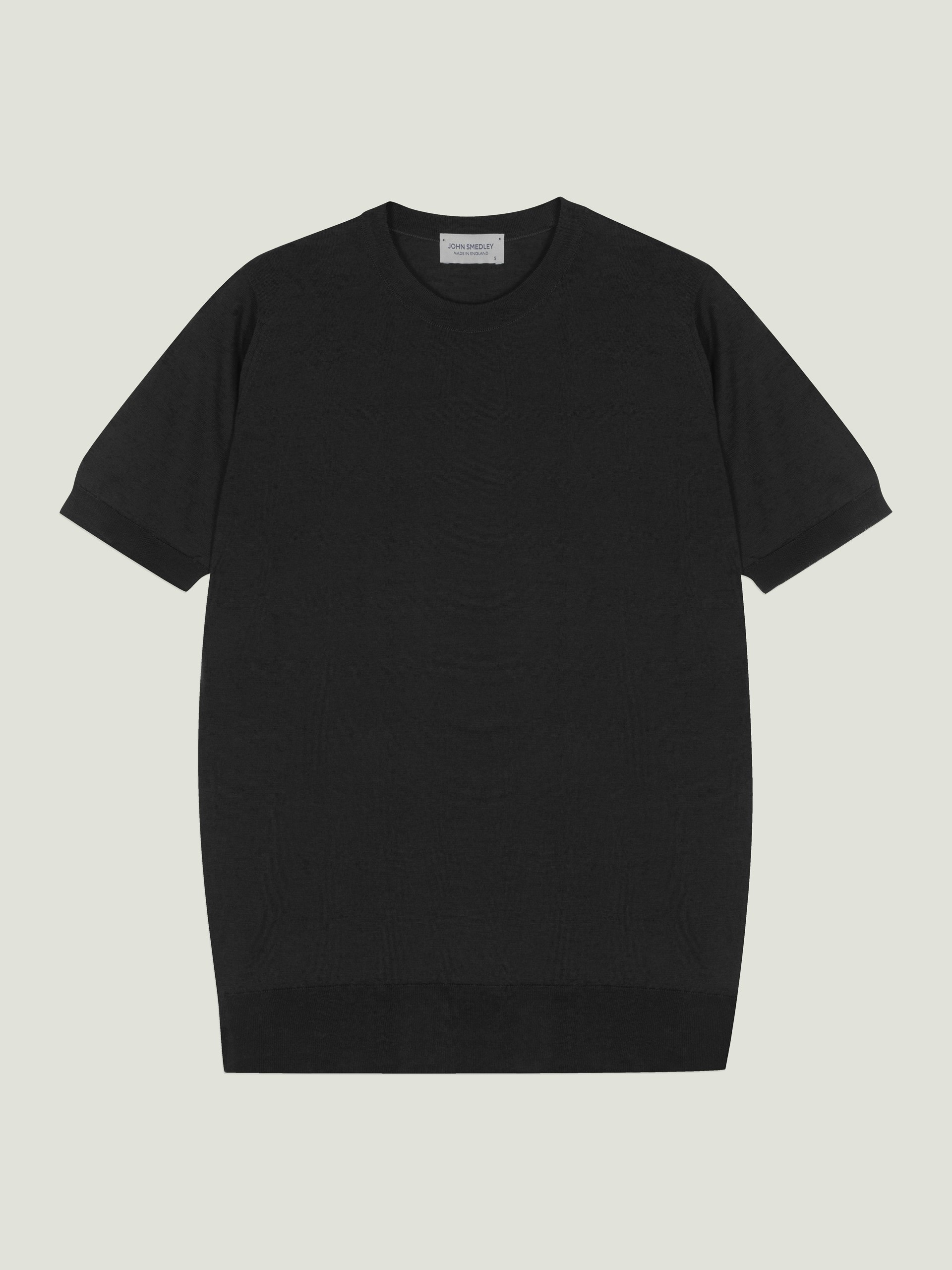JOHN SMEDLEY HILCOTE クルーネックＴシャツ ブラック XL Hilcote - John Smedley's Anglo Indian Gauze T-Shirt | John Smedley