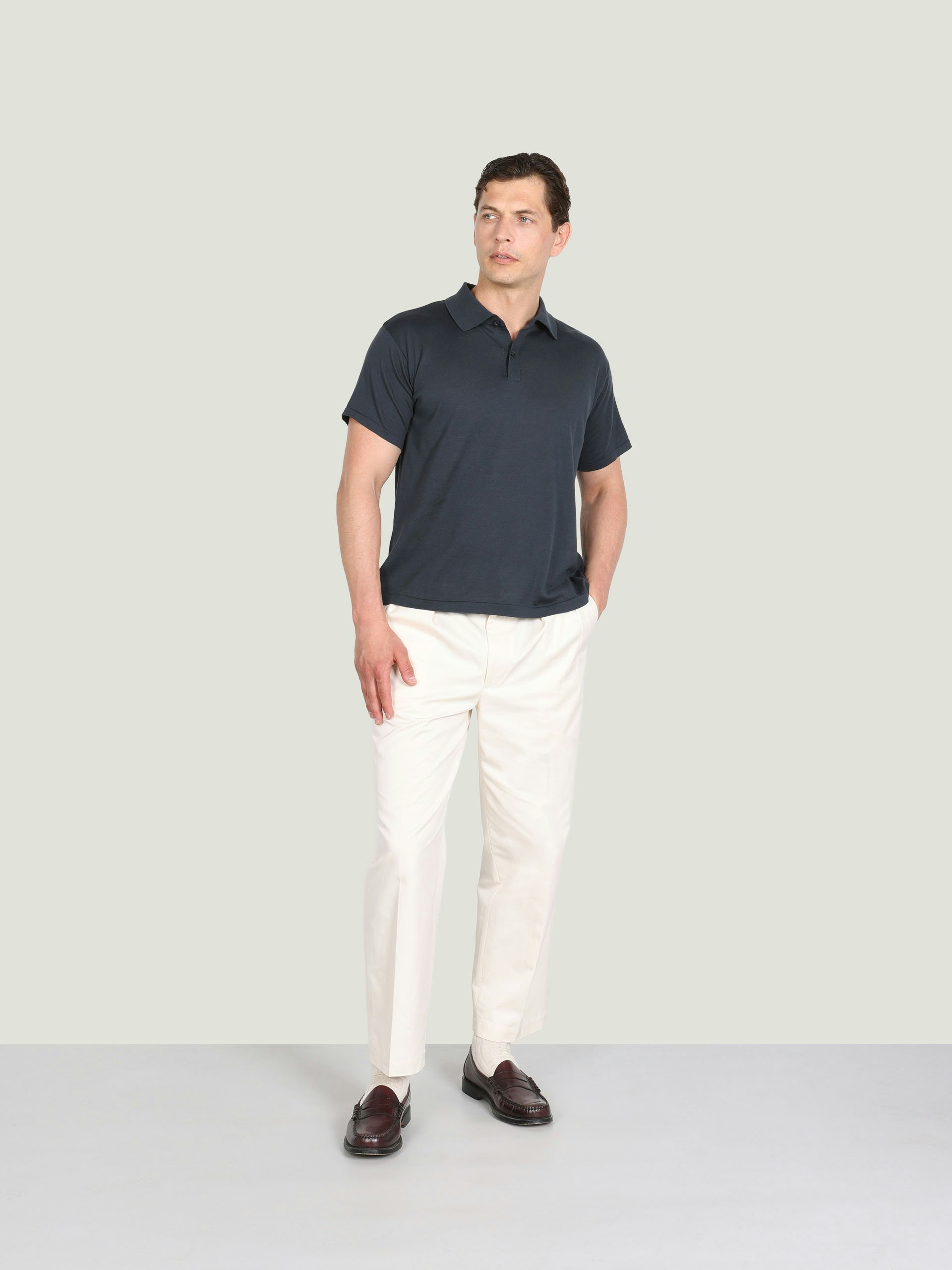 JS x John Smedley - Sea Island Cotton Polo Shirt | John Smedley
