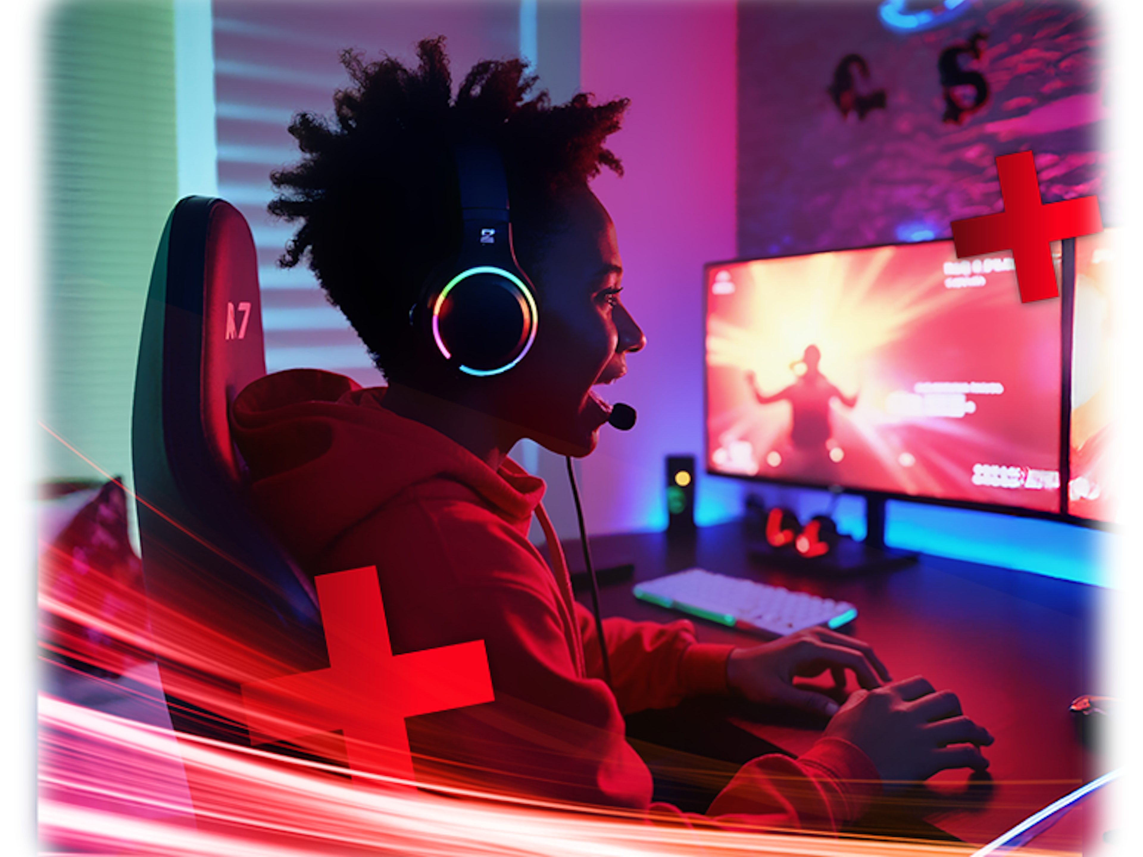 Person gaming on the PC