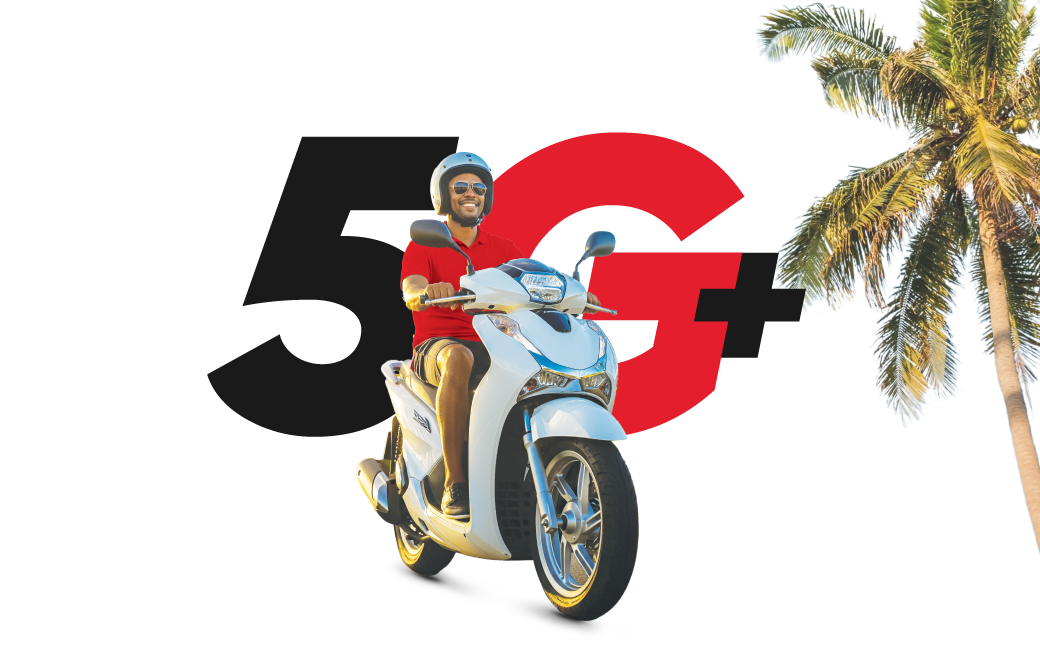 Man on a scooter enjoying the freedom on unlimited data