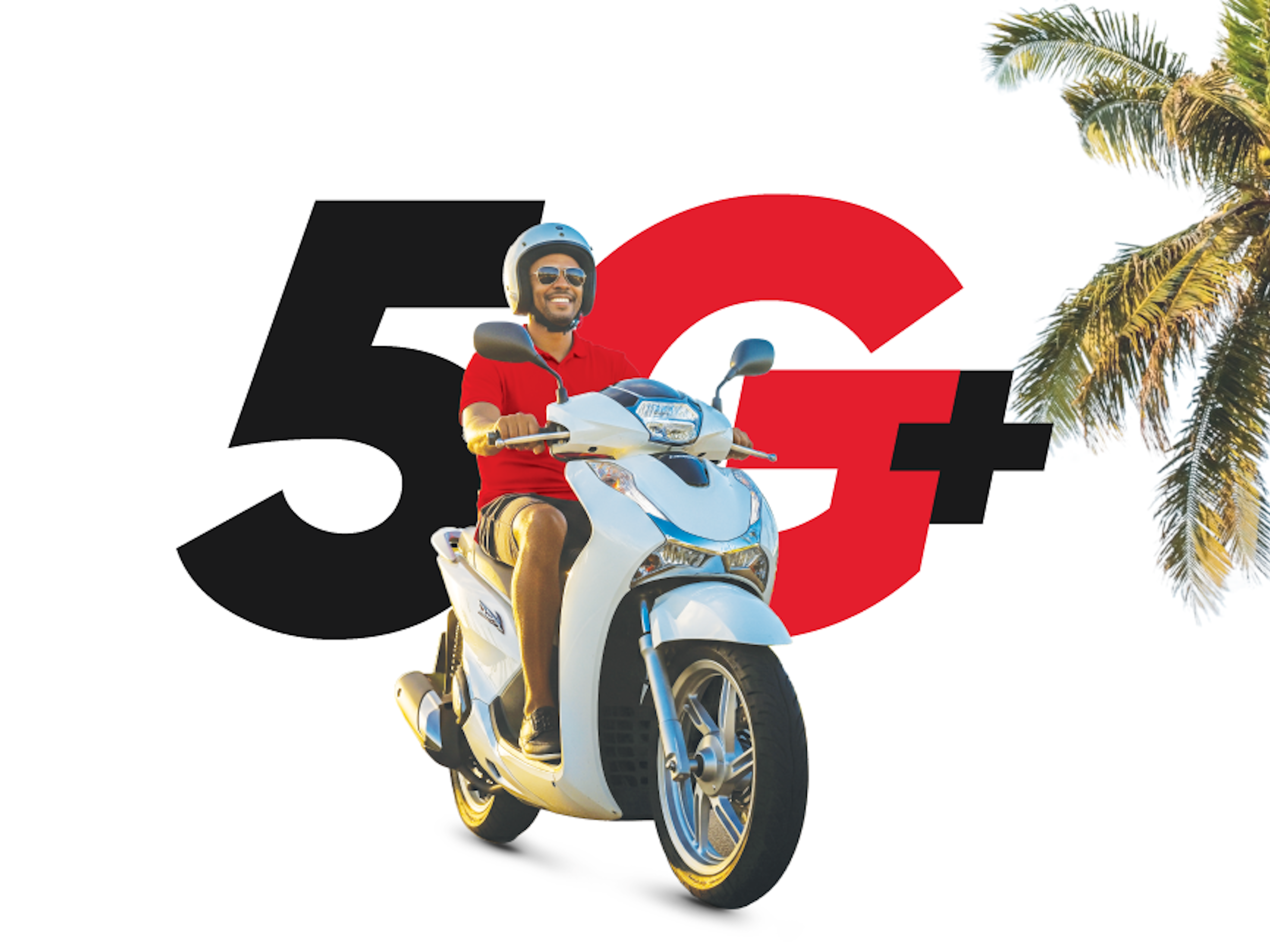 Man on a scooter enjoying the freedom on unlimited data