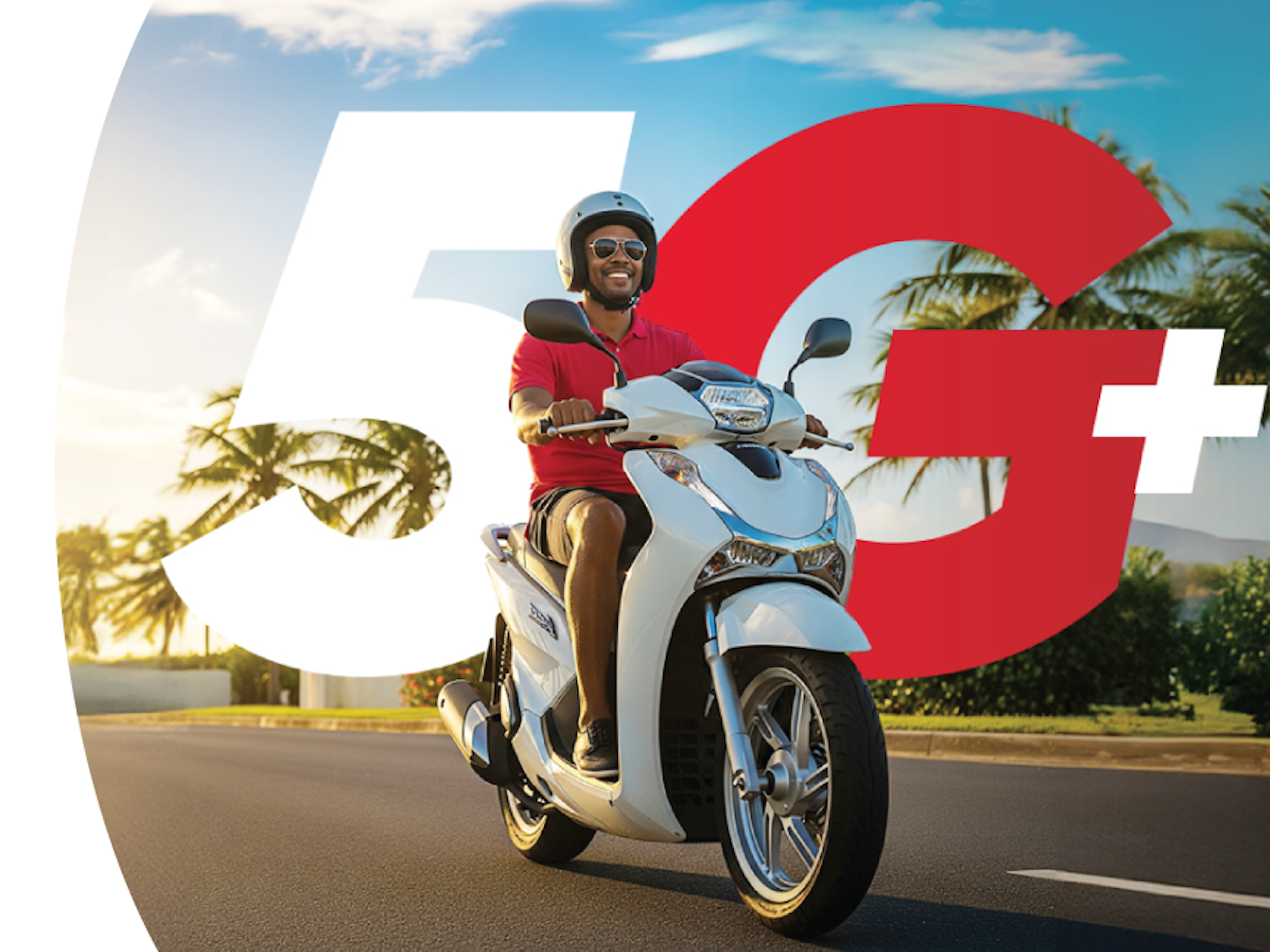 Man on a scooter enjoying the freedom on unlimited data