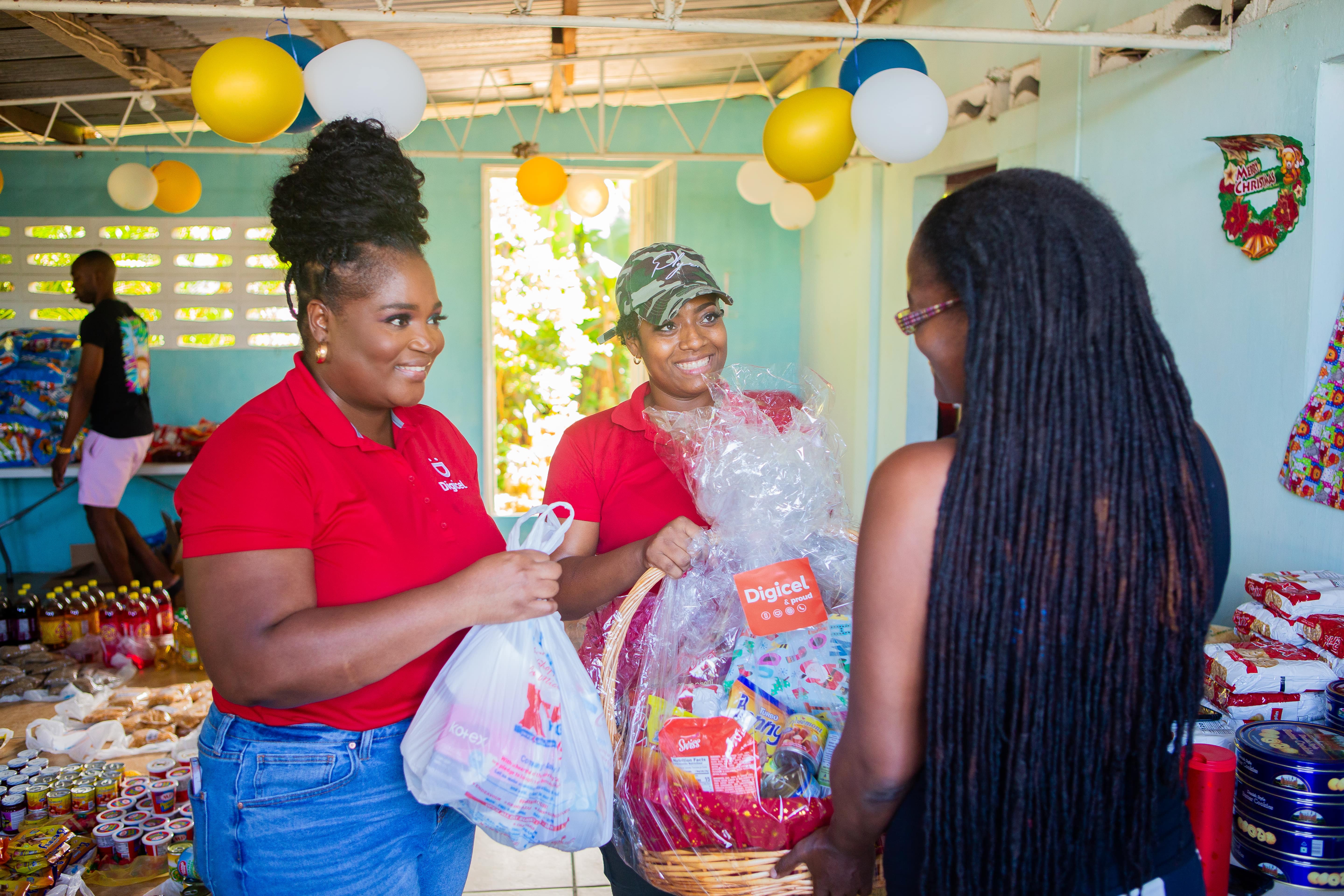 digicel staff donate hampers