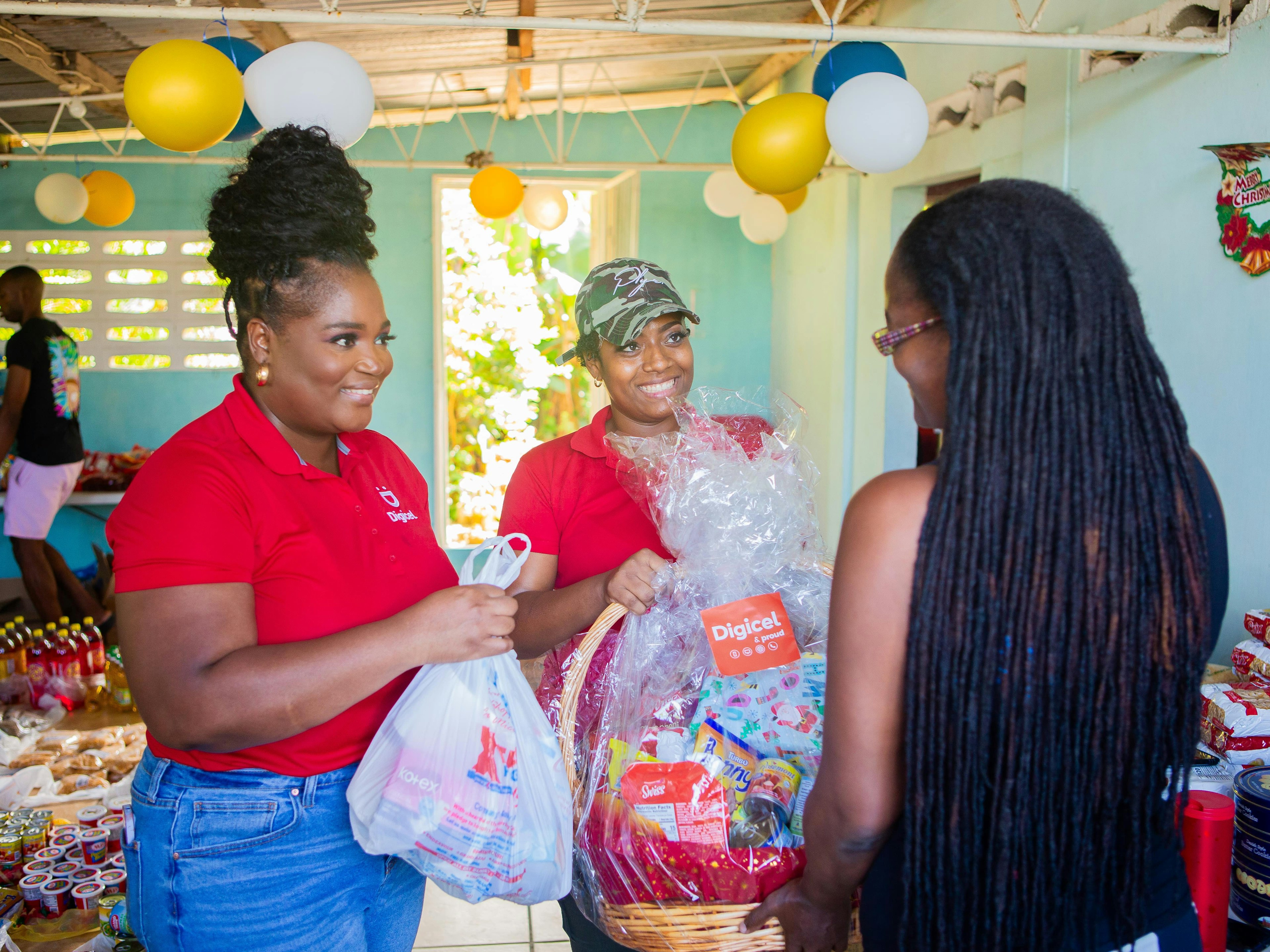 digicel staff donate hampers