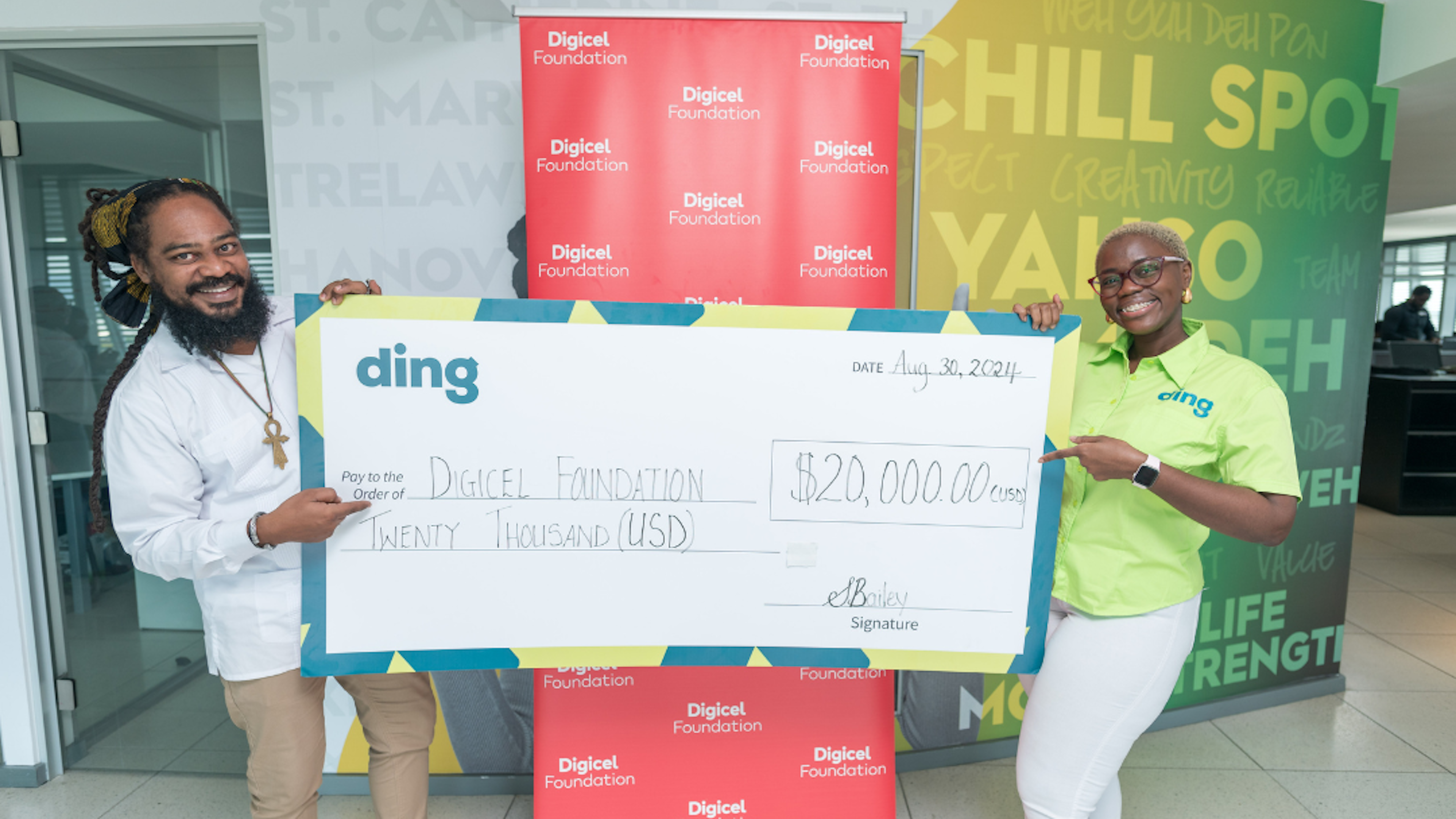 ding cheque handover