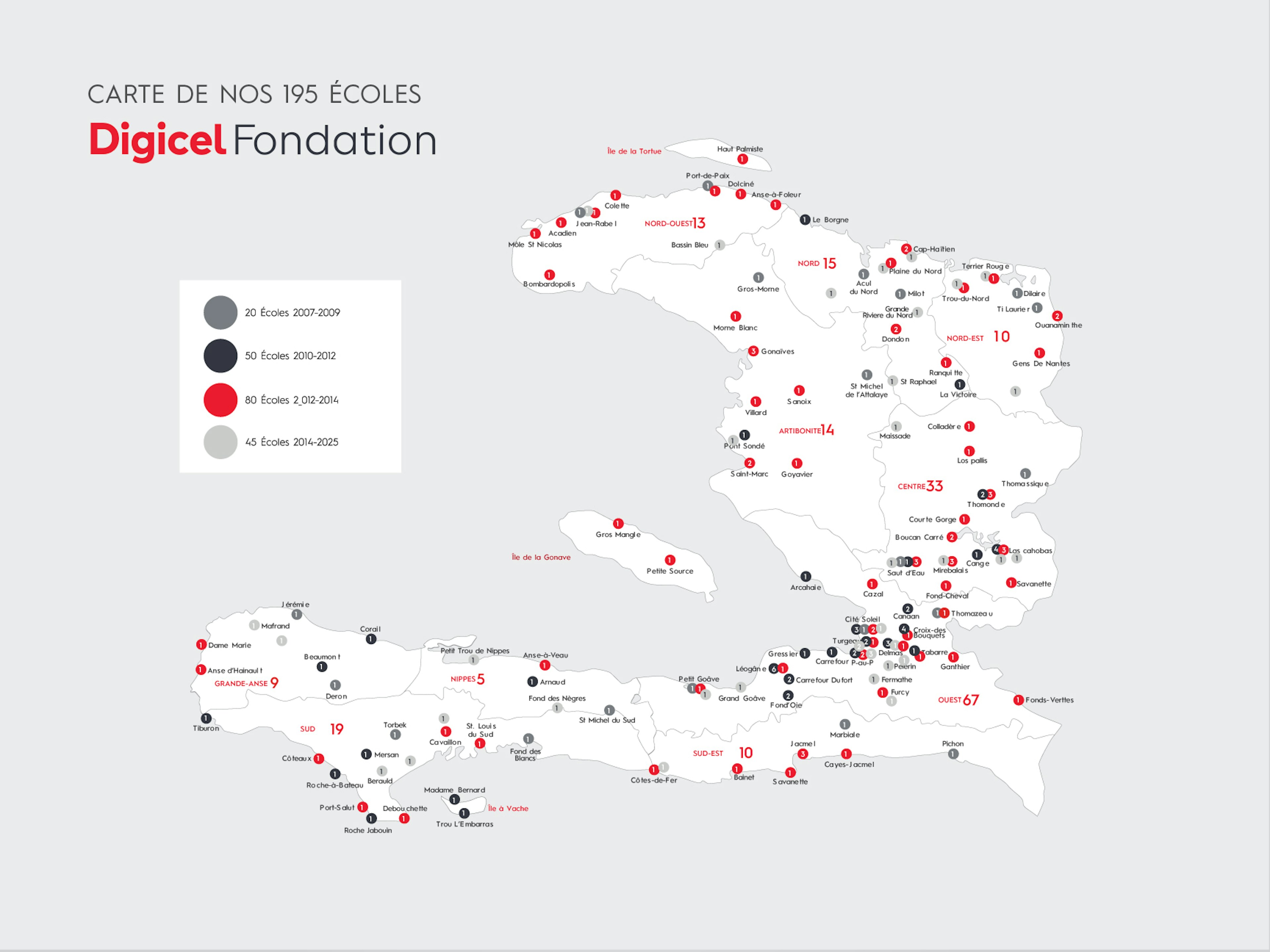Digicel Foundation Haiti 195 Schools Map
