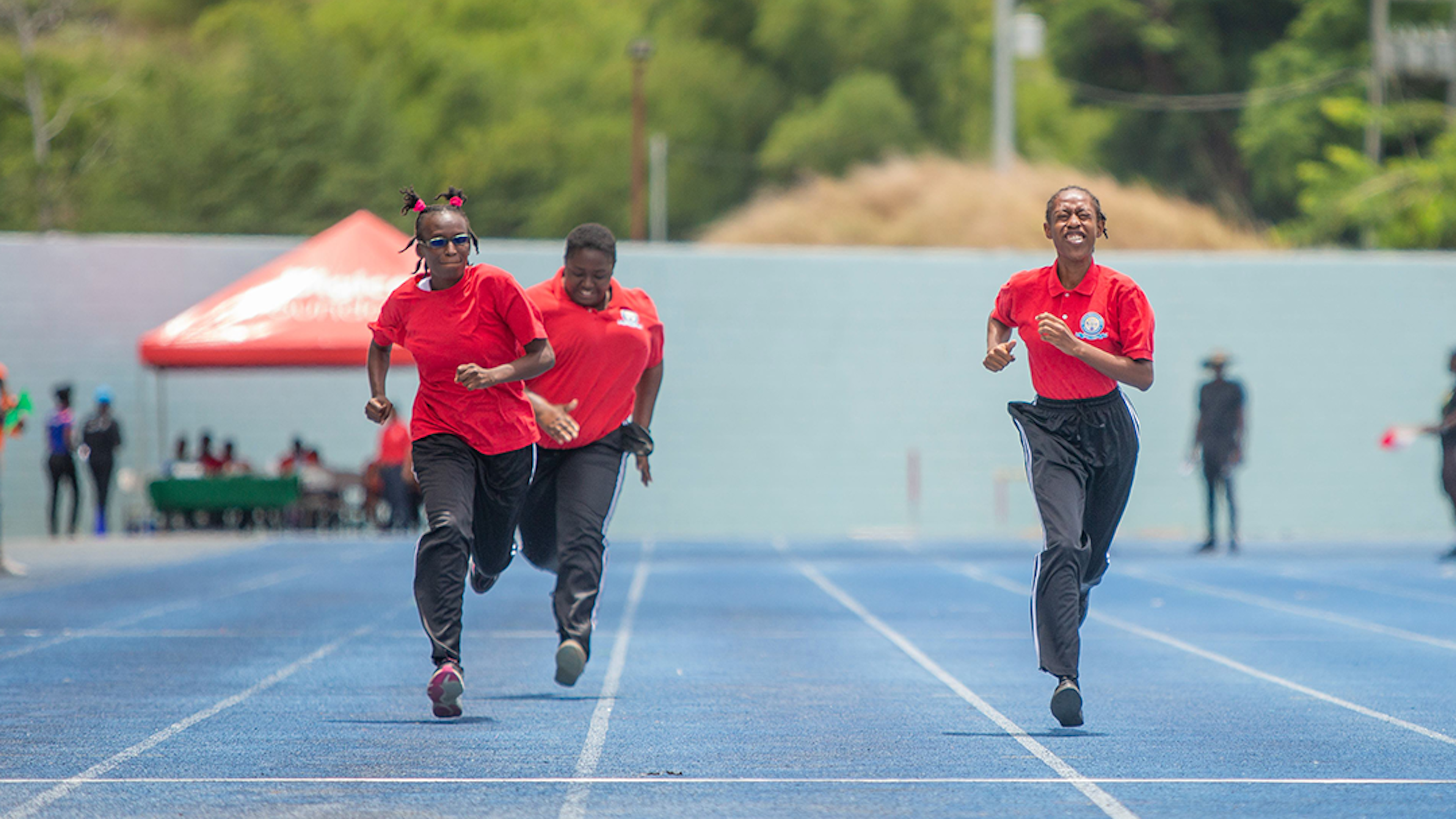 Athletes running a race