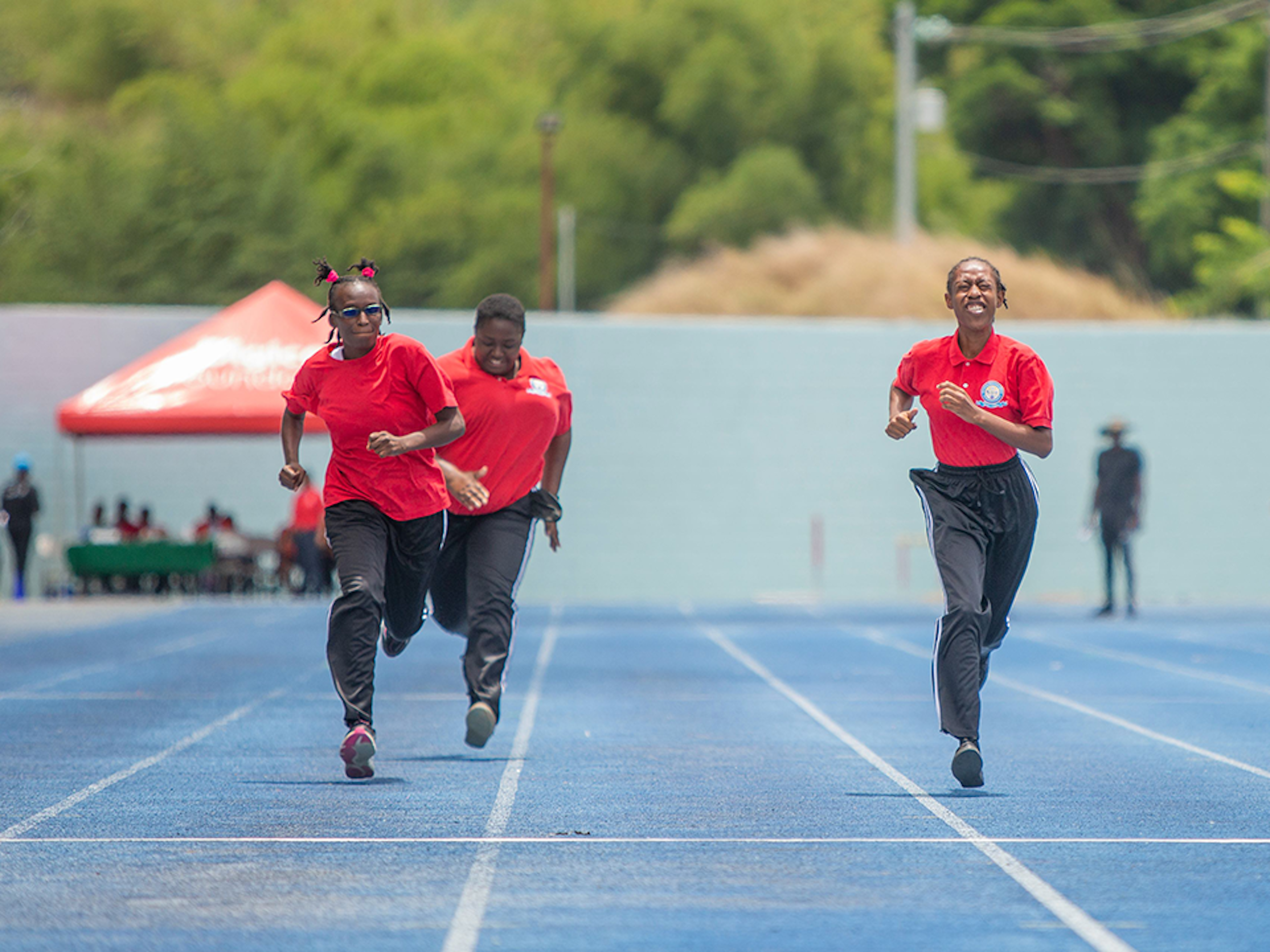 Athletes running a race