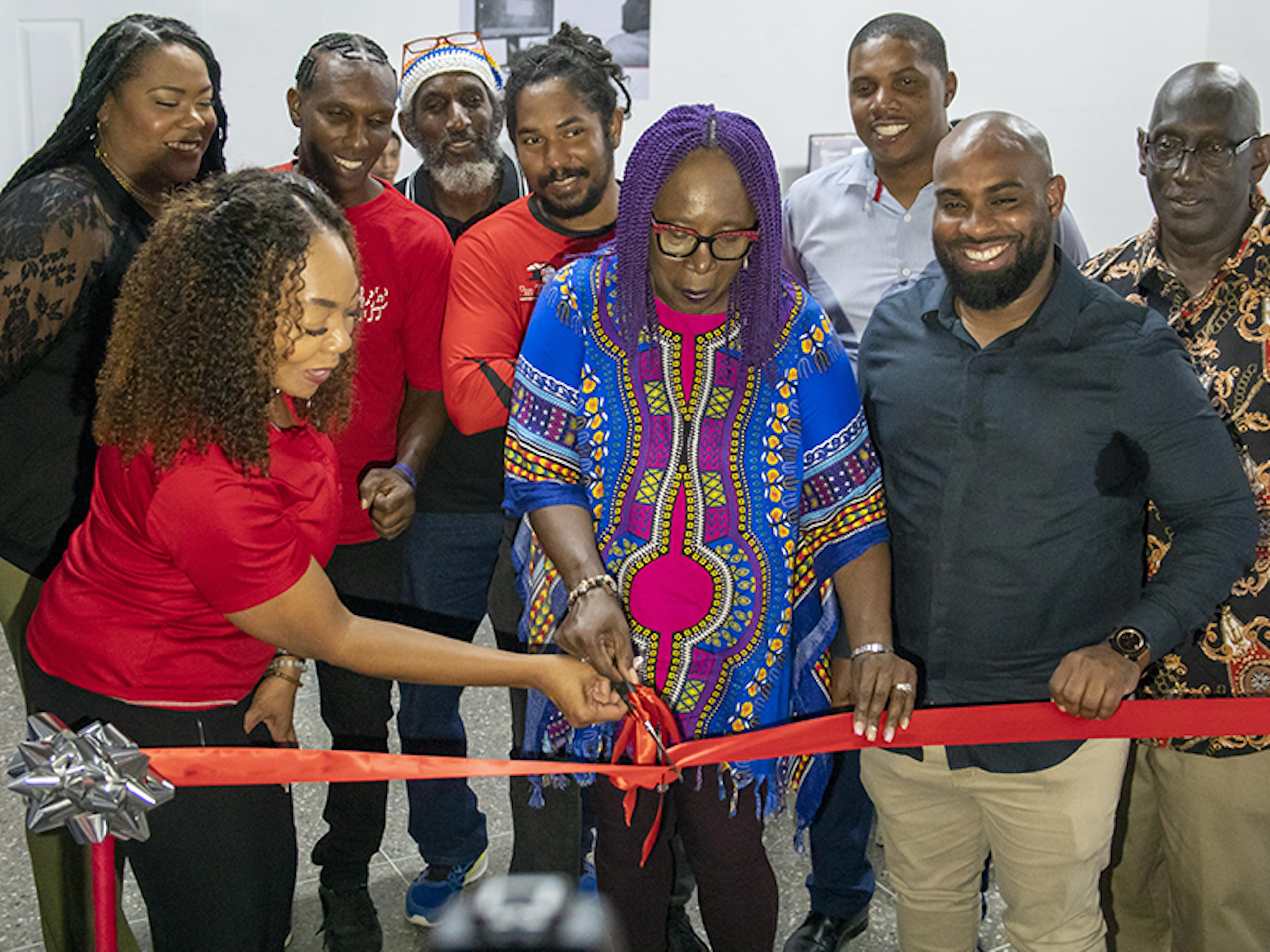 partners cut ribbon at tech hub