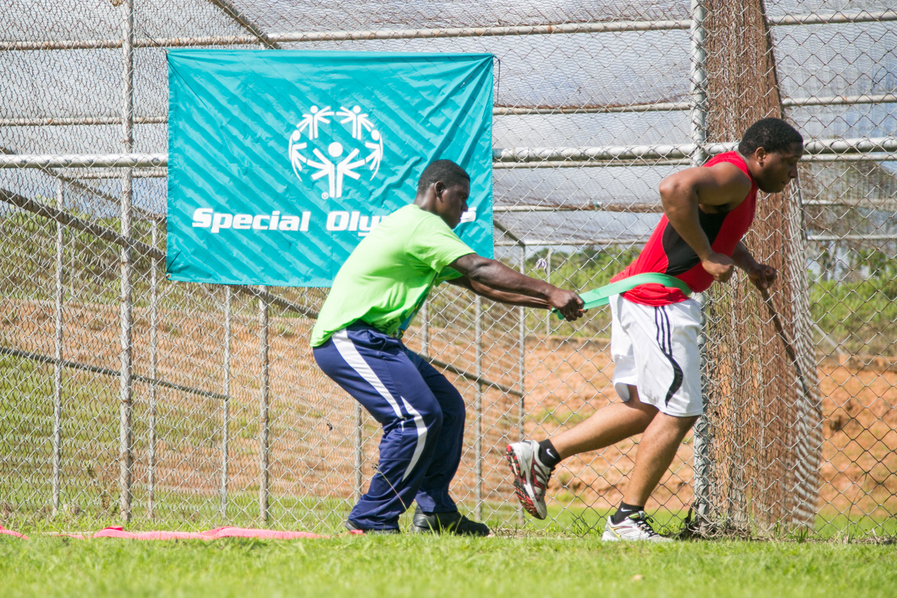 two athletes training