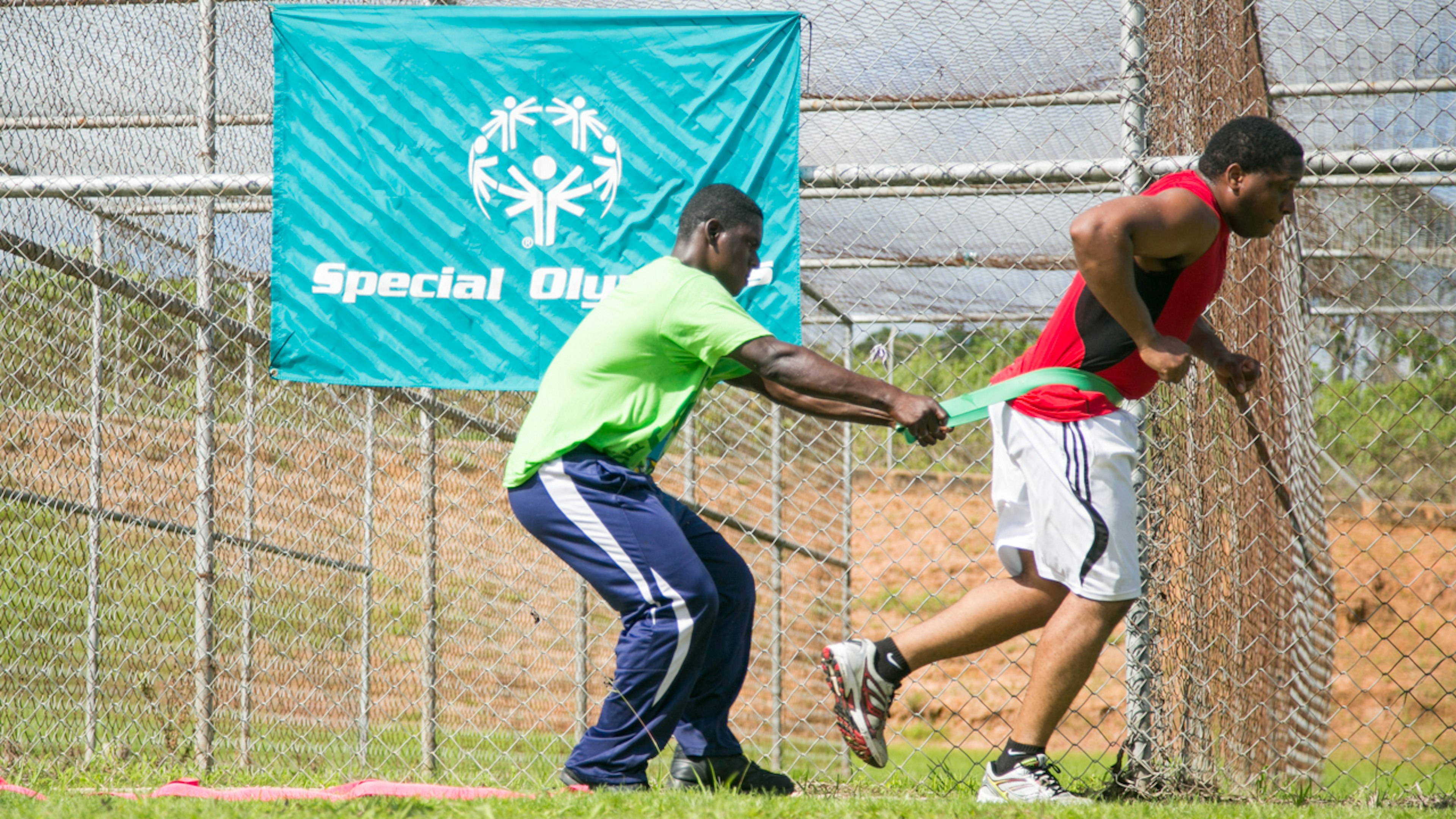 two athletes training