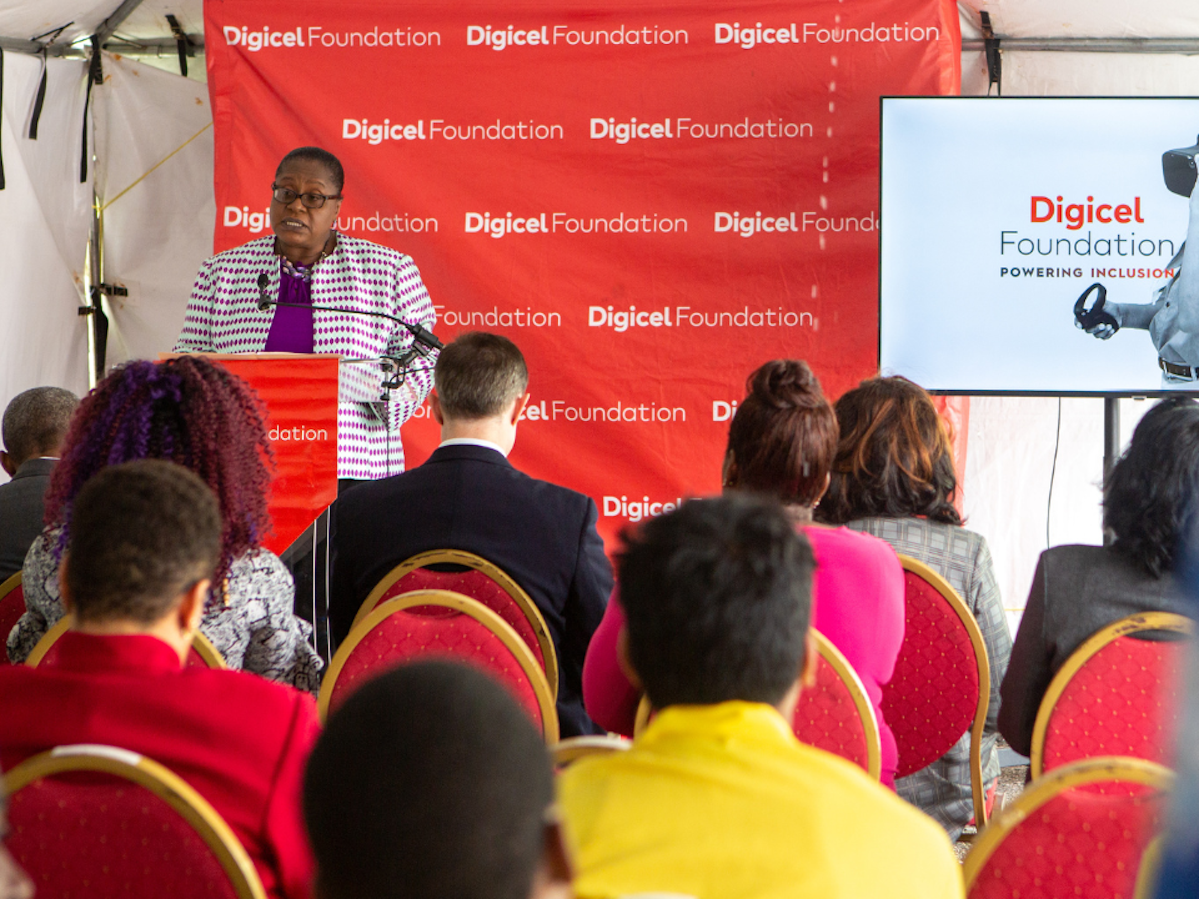 crowd gathered at innovation lab launch