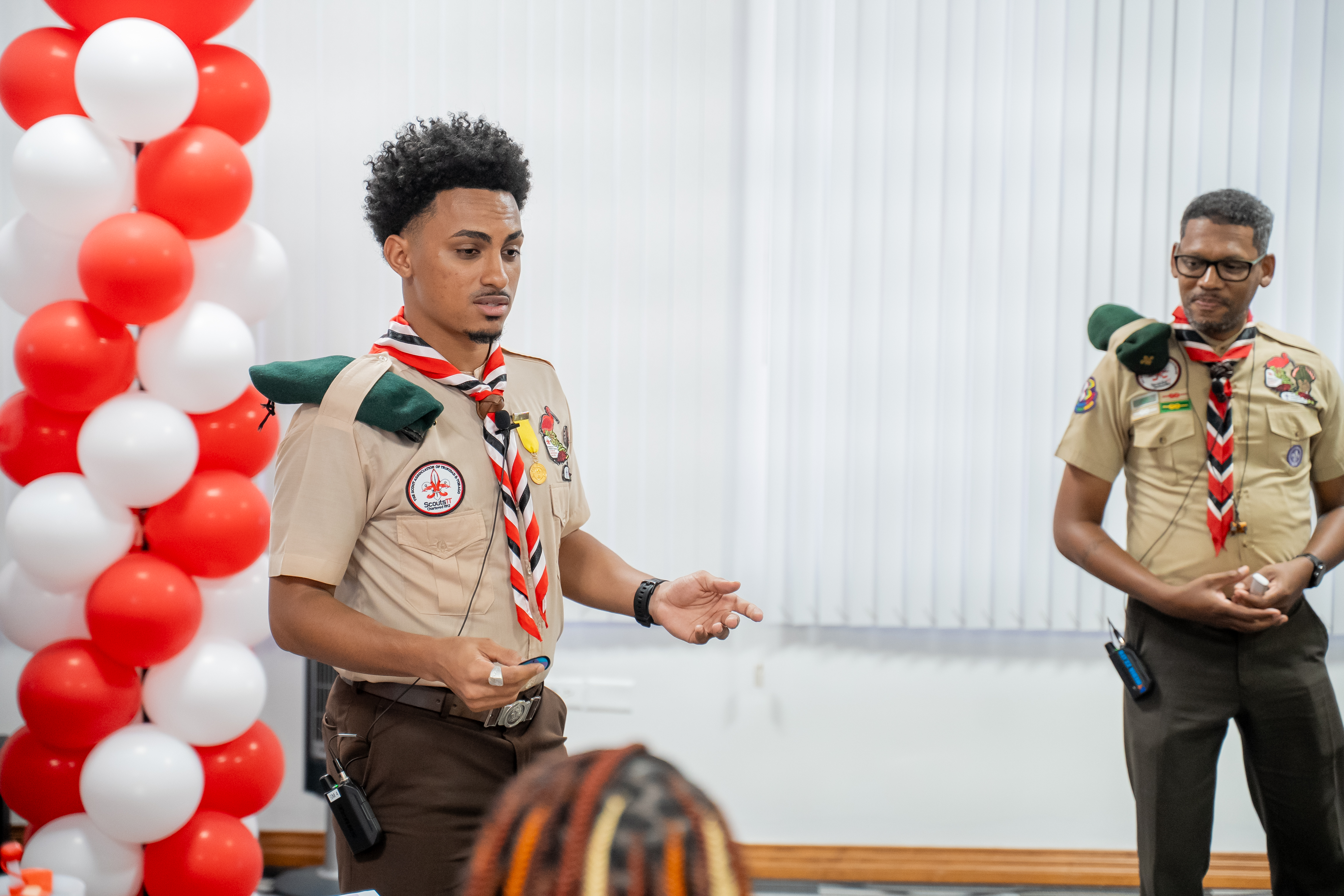 scouts delivering presentation to judges