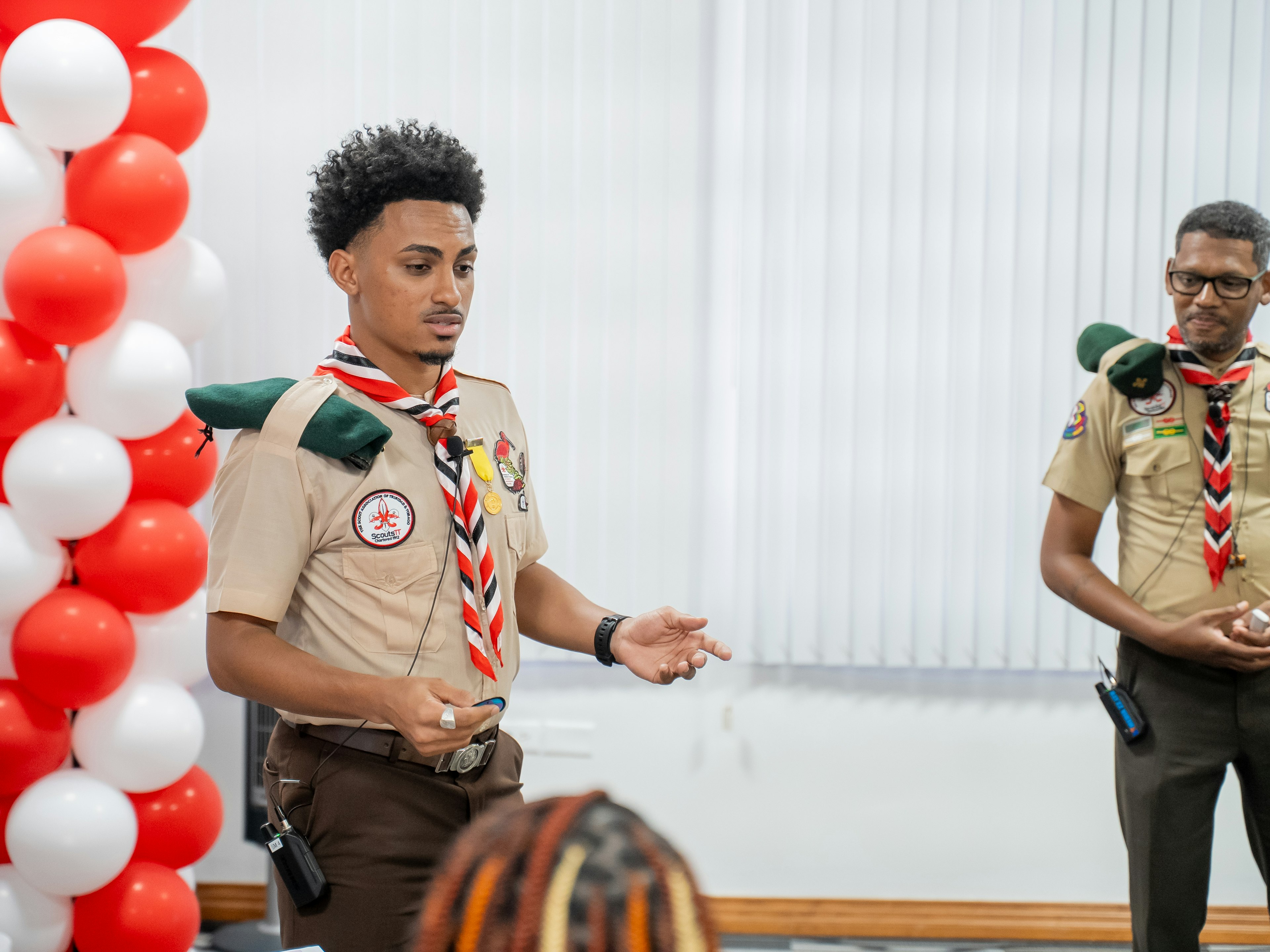 scouts delivering presentation to judges