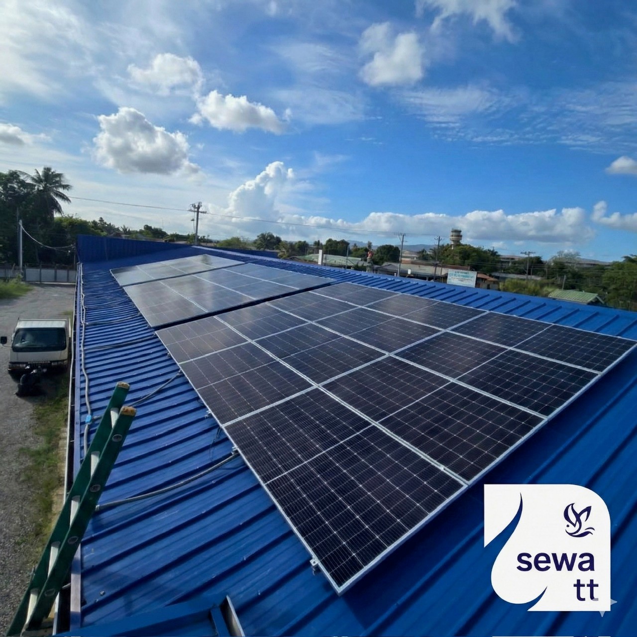 Solar panels on rooftop
