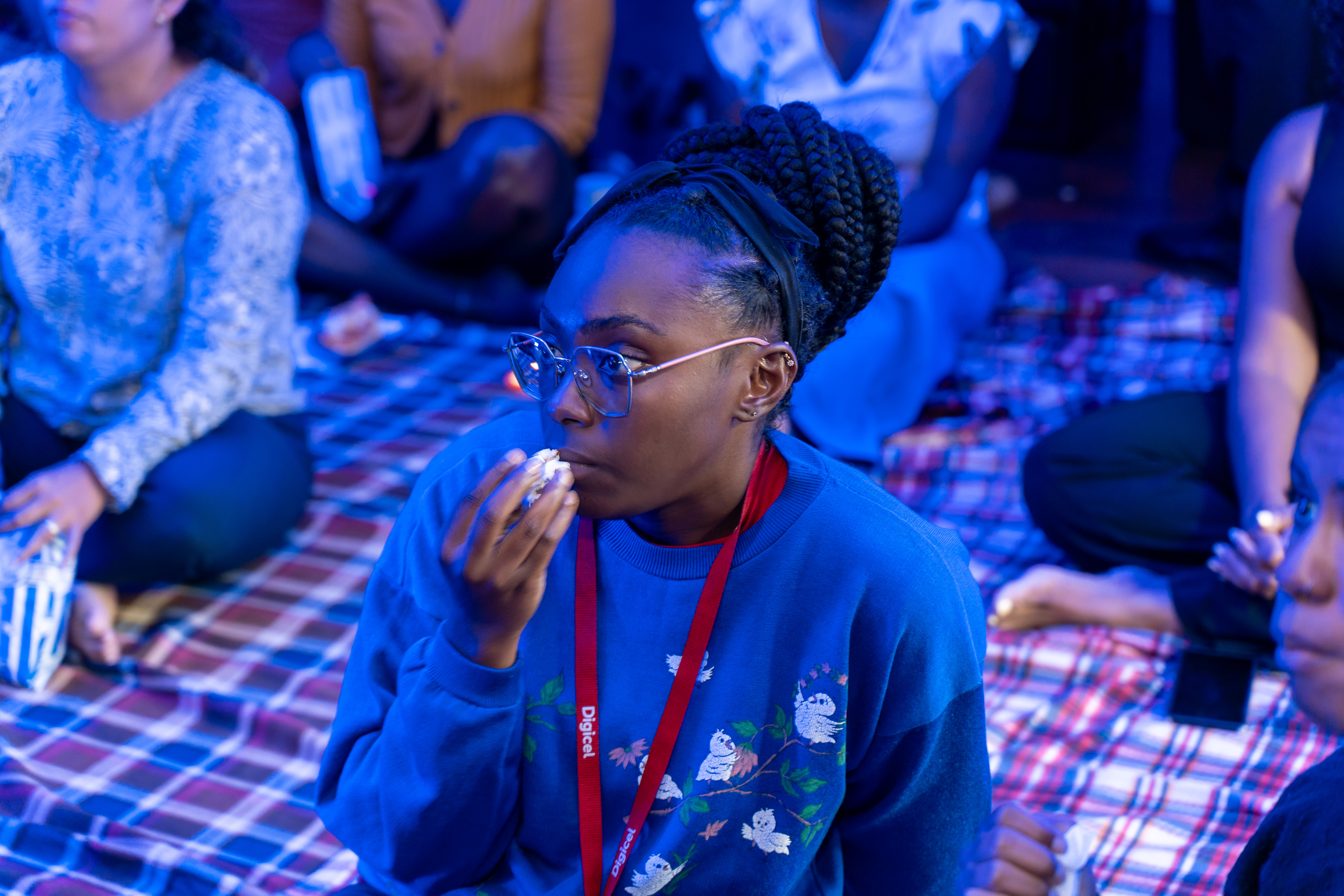 digicel staff in blue room