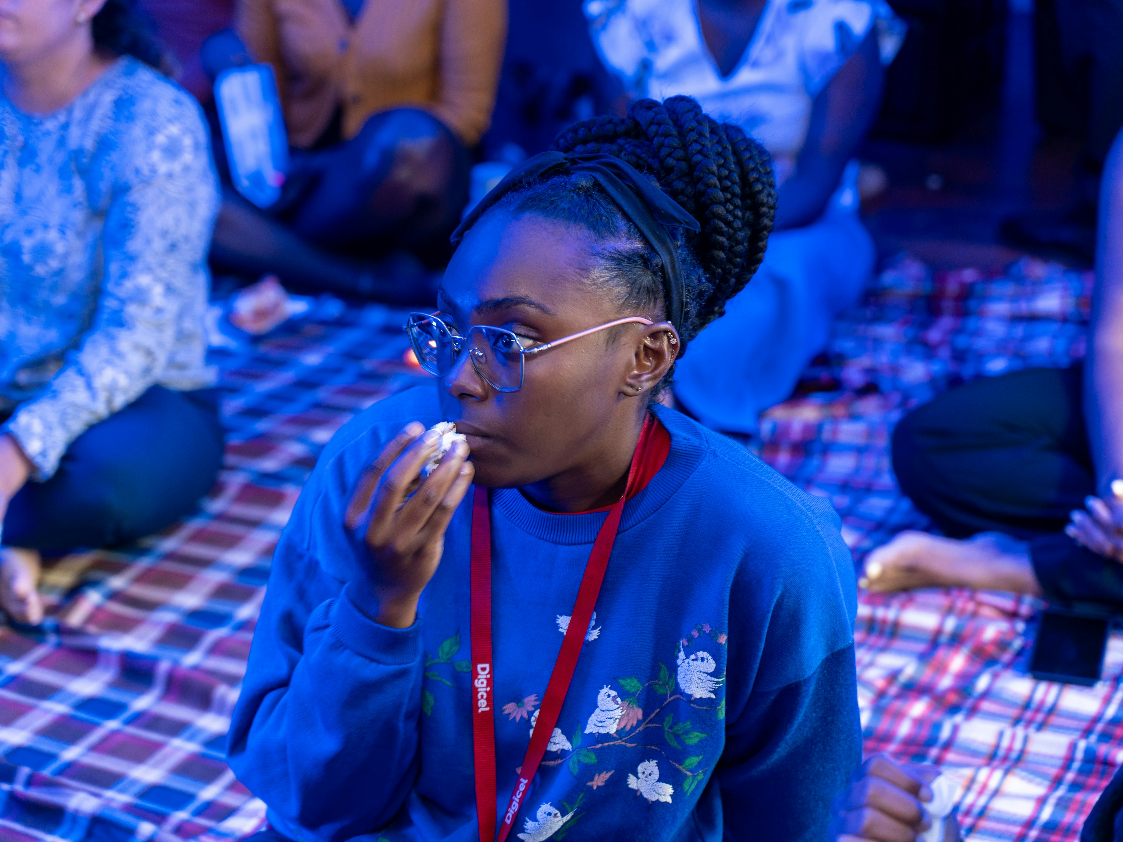 digicel staff in blue room