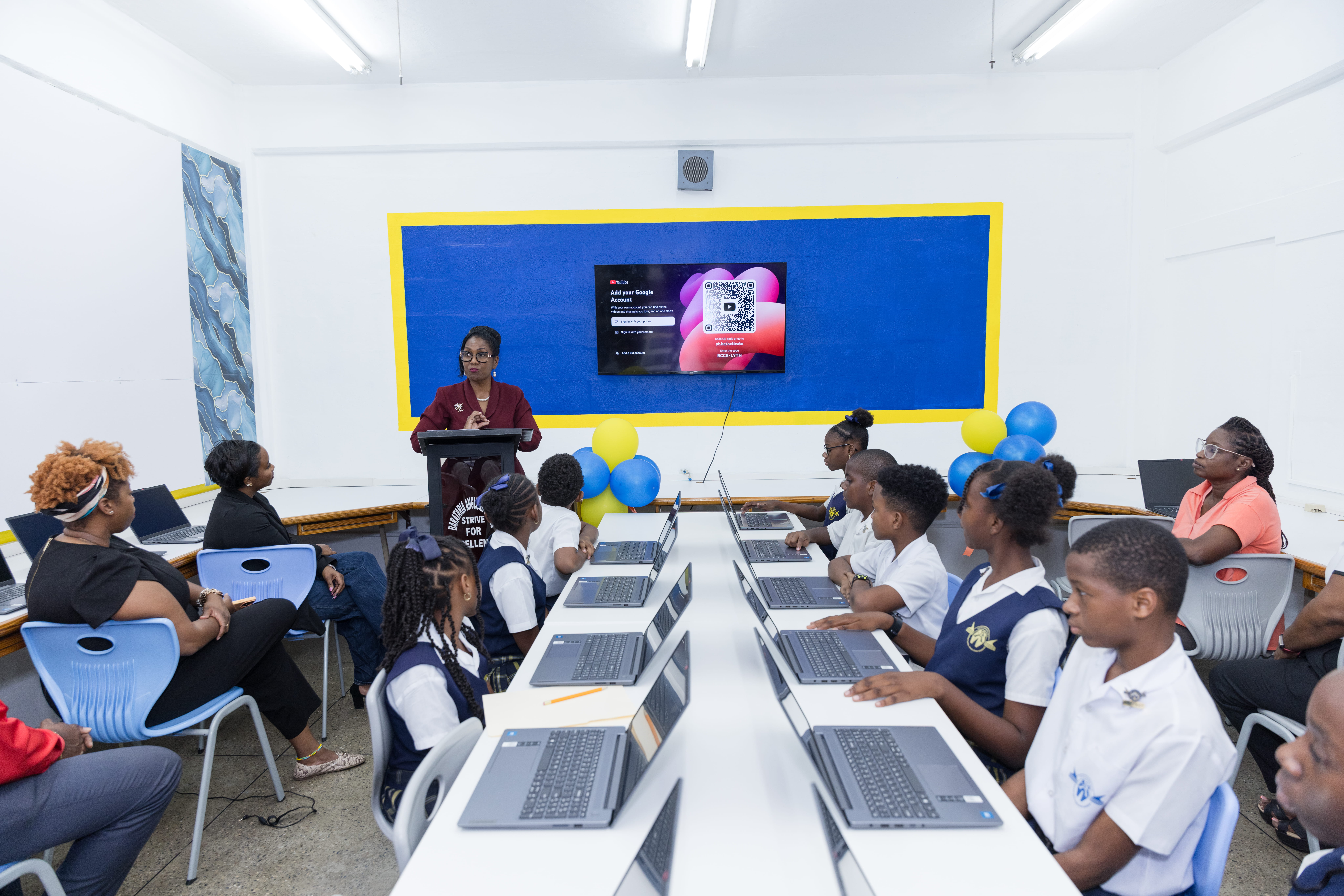 students seated in new technology lab