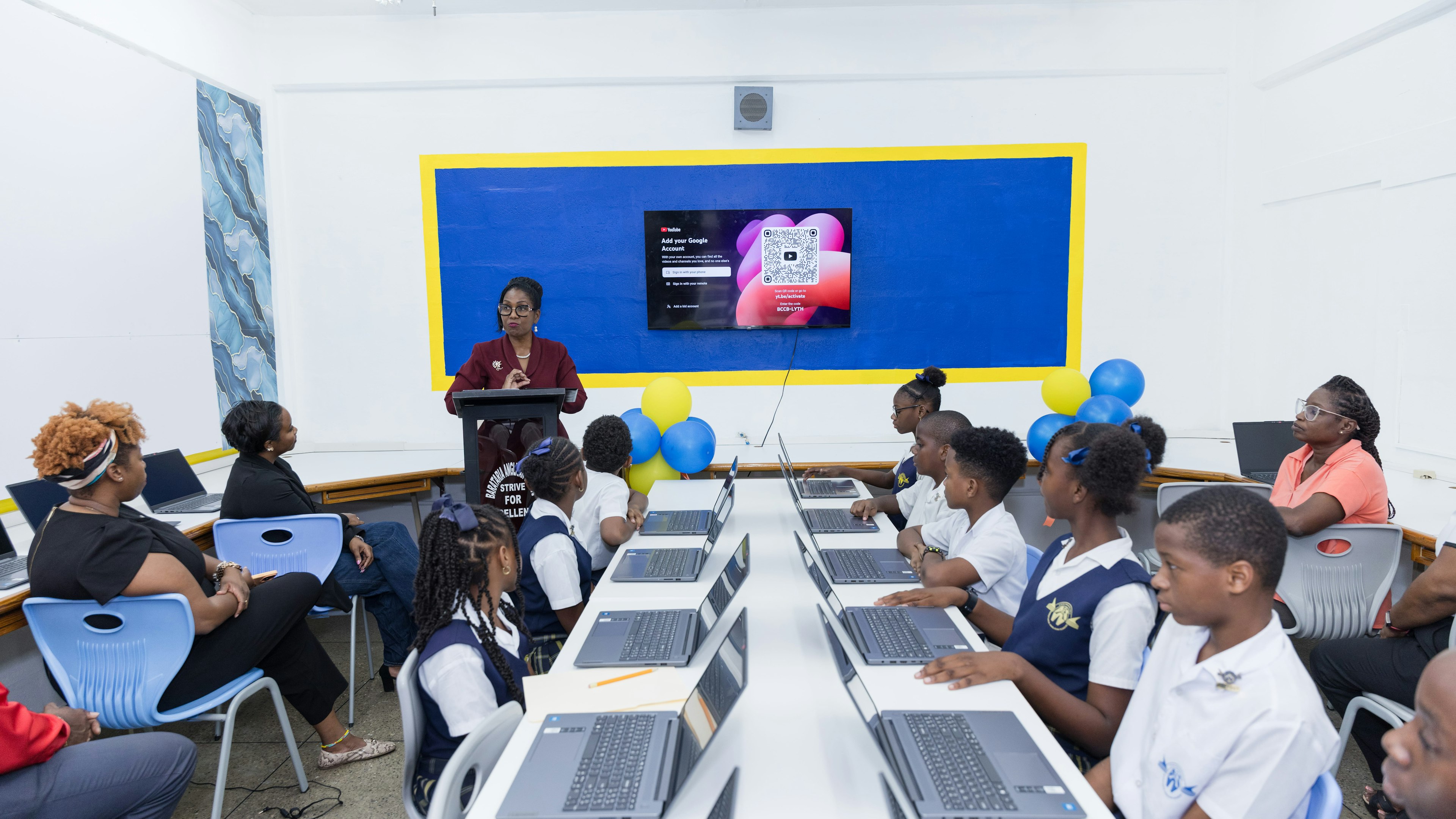 students seated in new technology lab