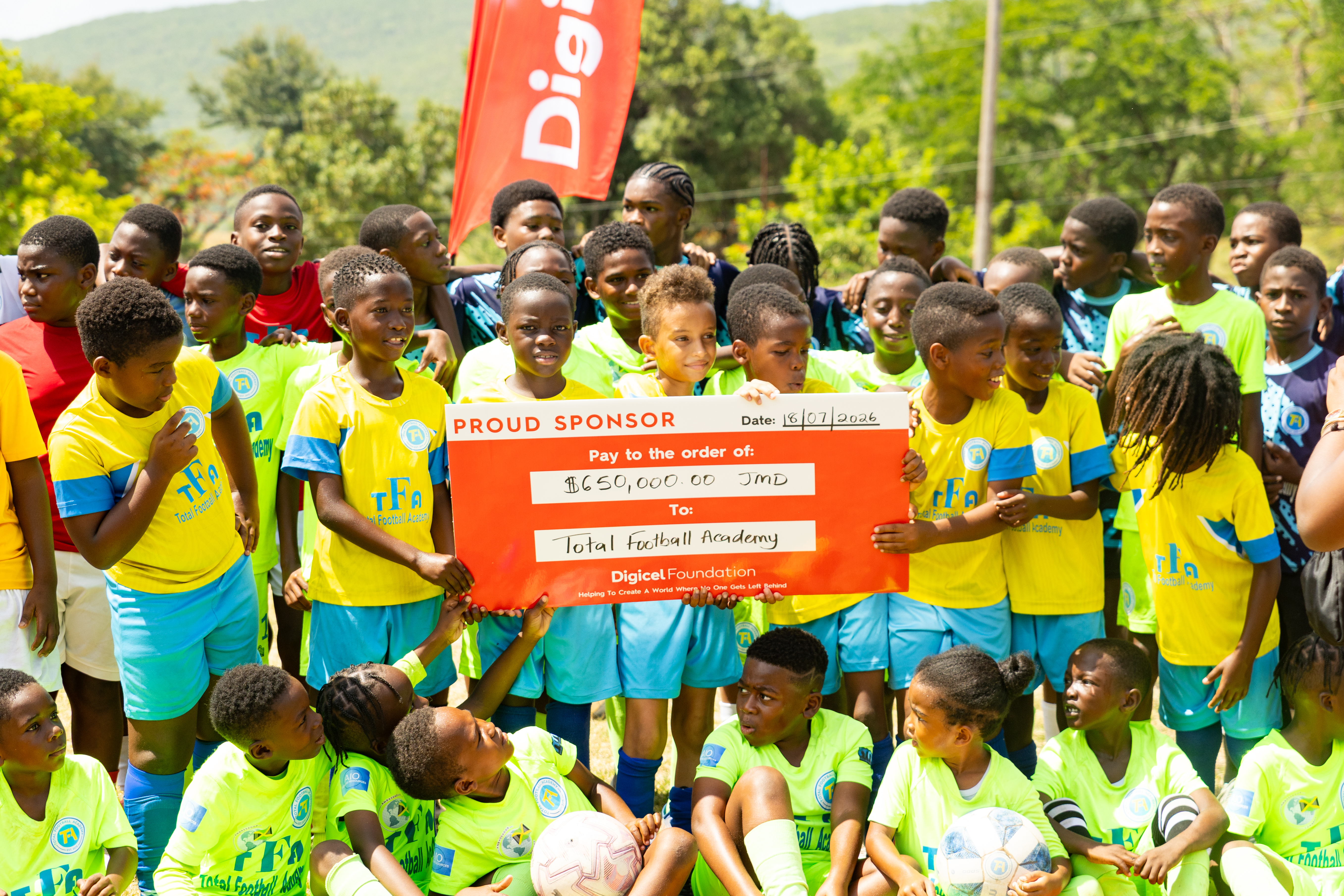 total football cheque handover