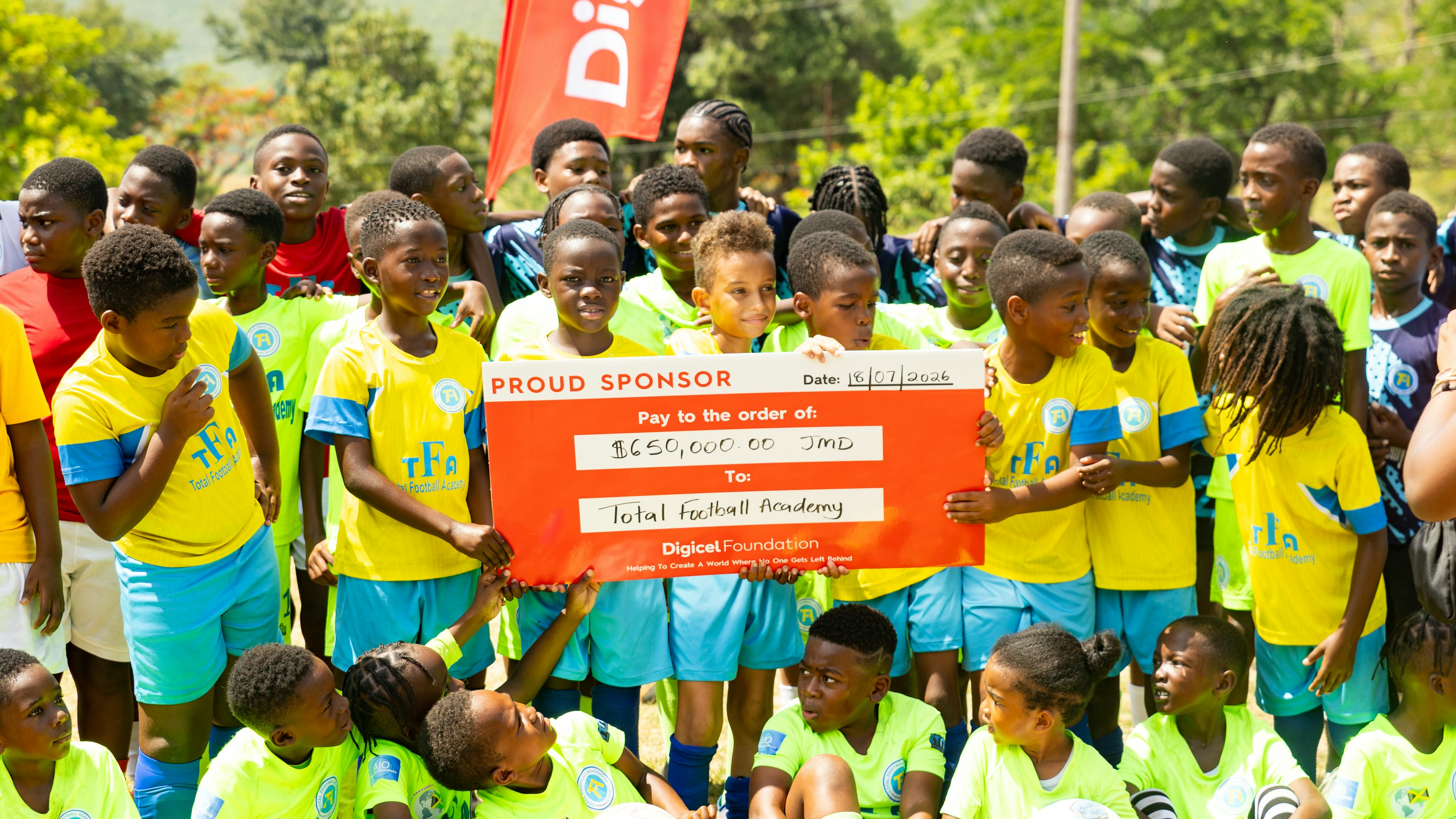 total football cheque handover