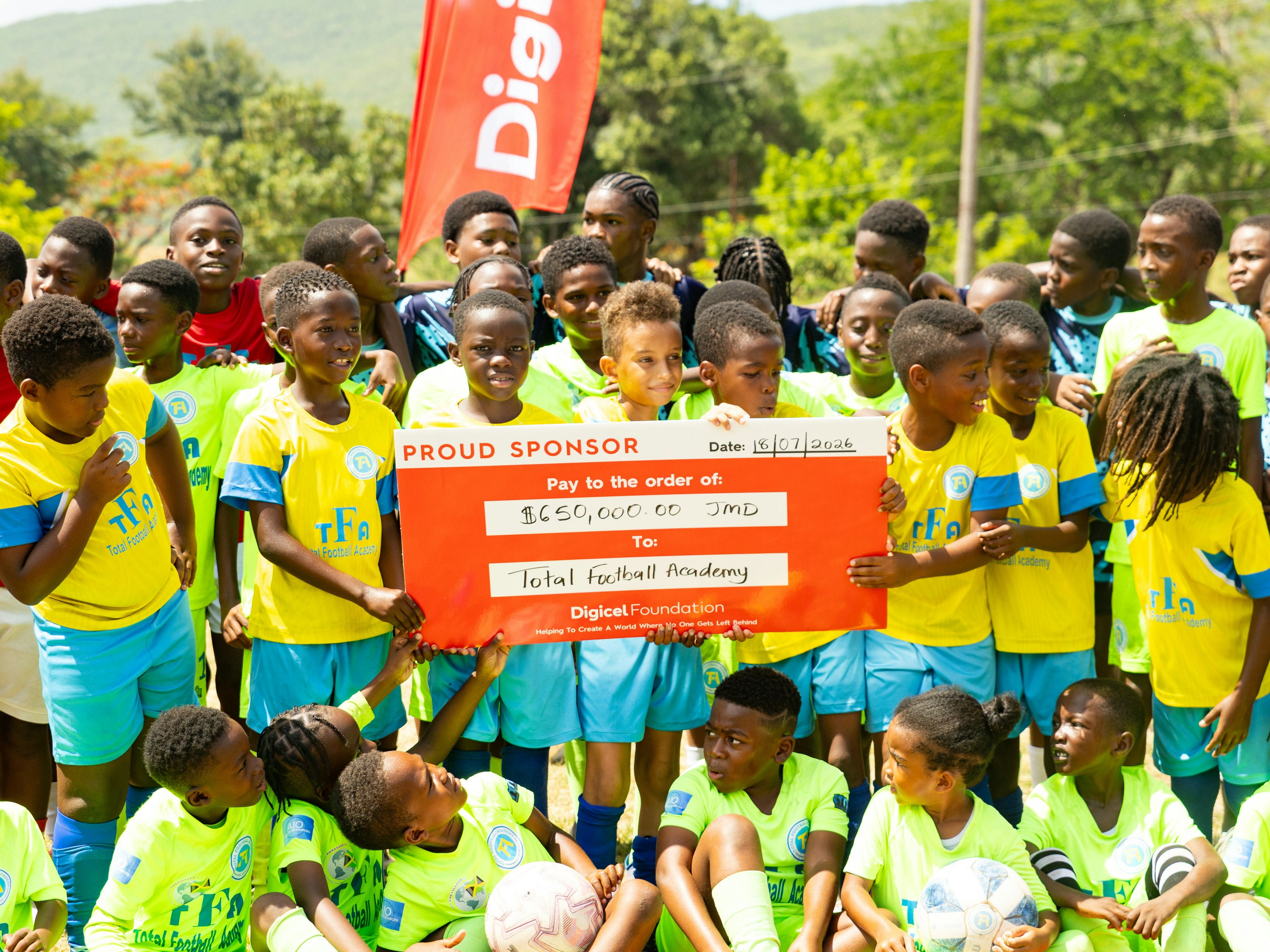 total football cheque handover